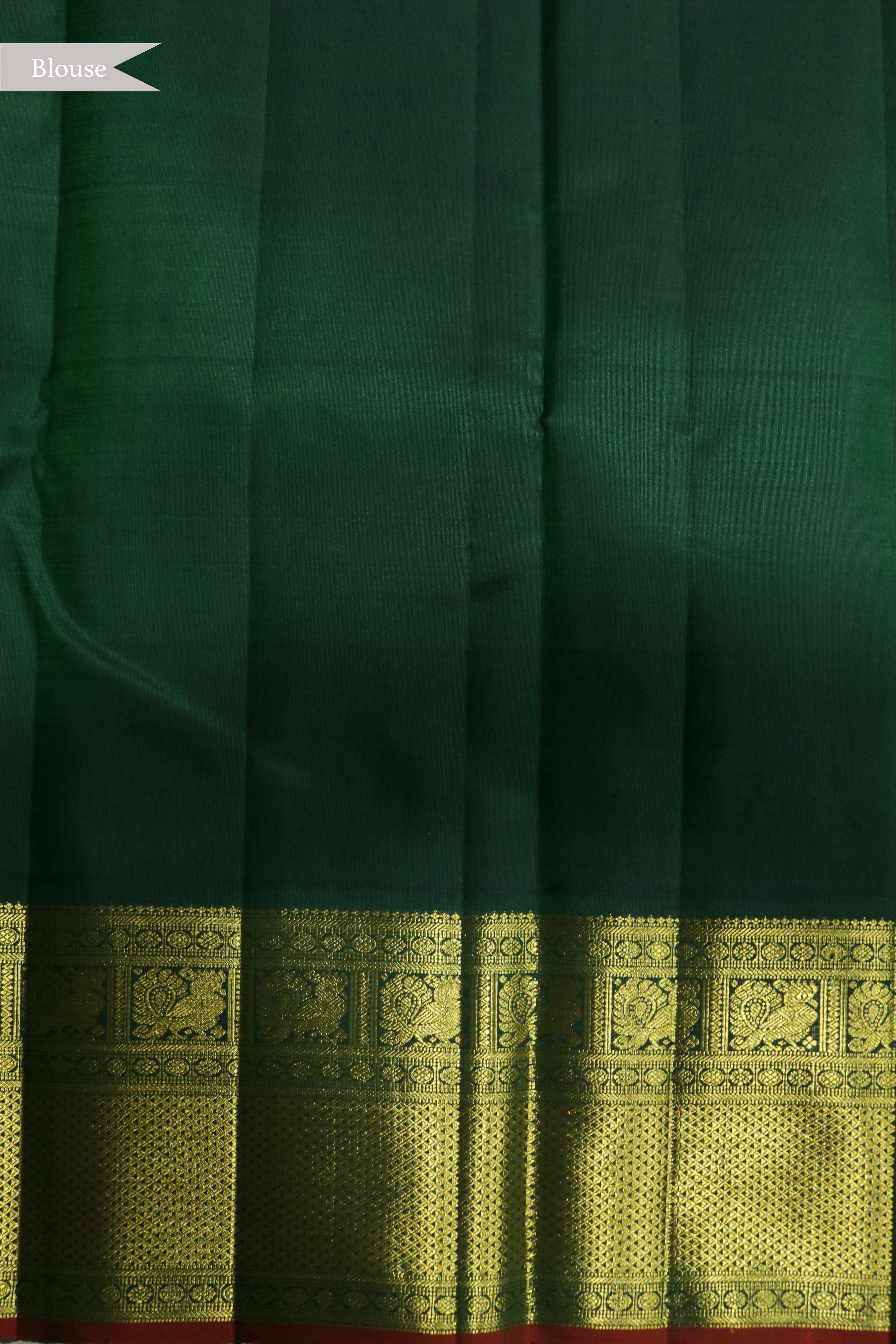 Bottle Green Kanchivaram Silk Saree