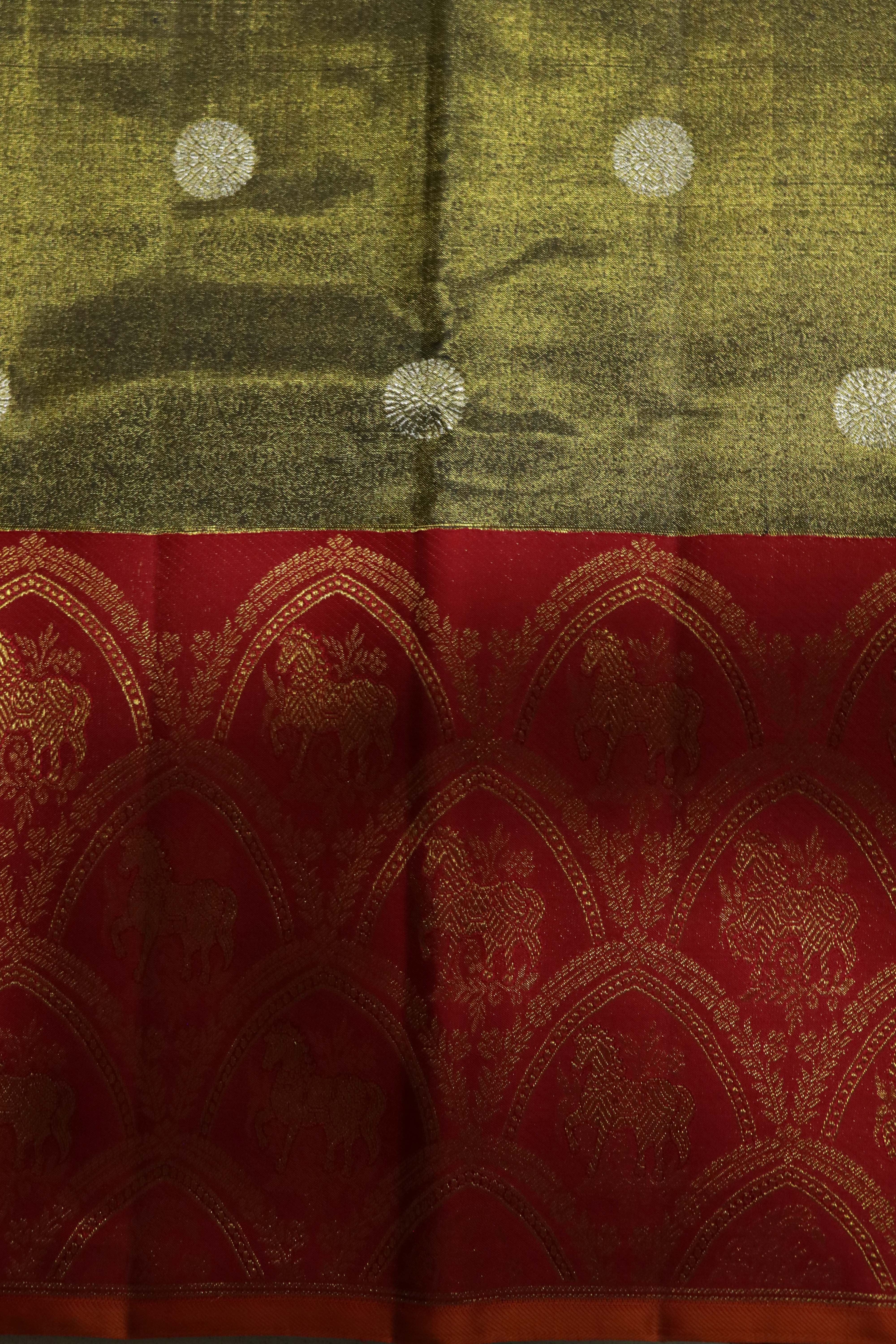 Black & Red Kanchivaram Silk Saree