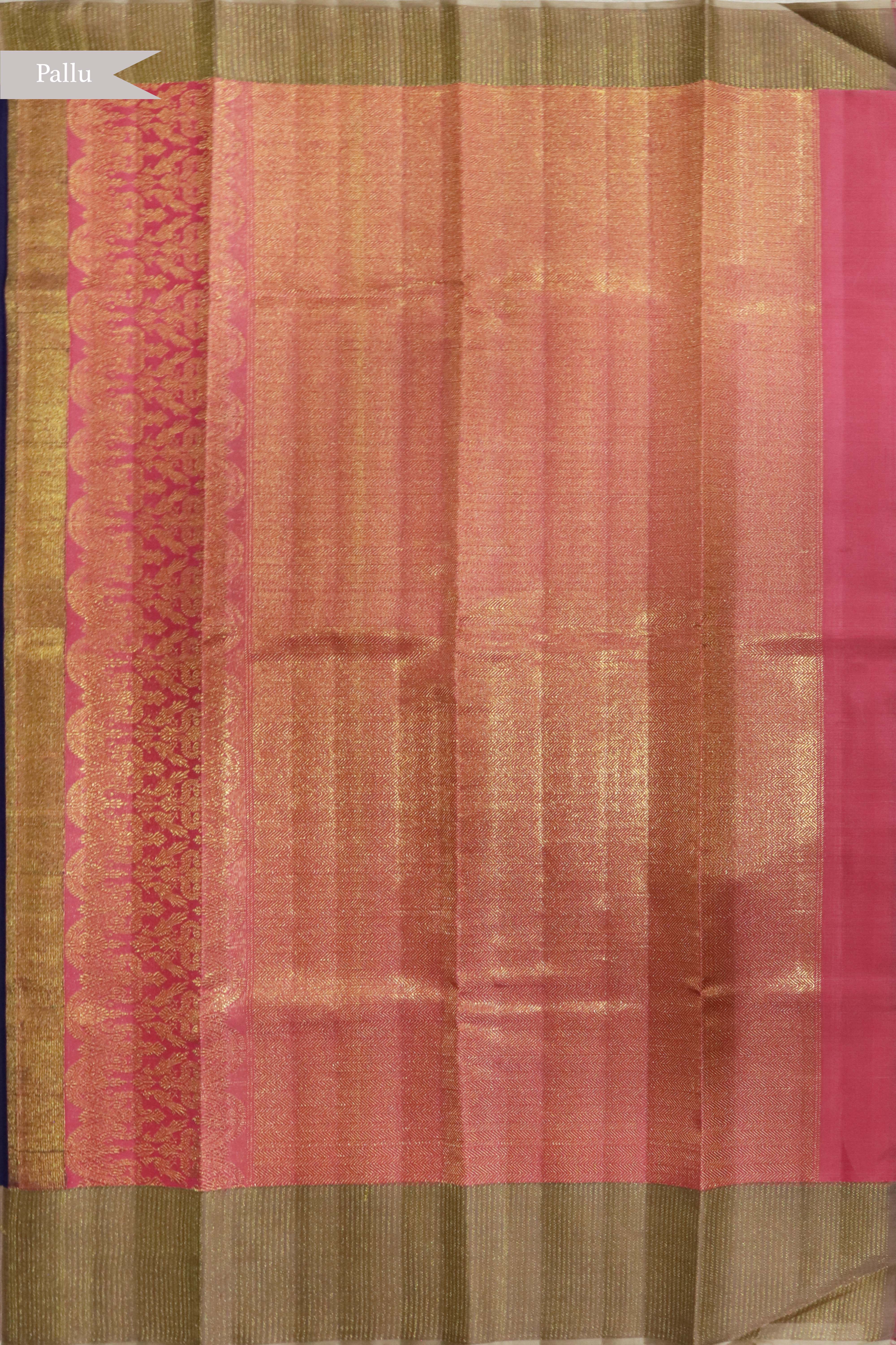 Navy Blue Kanchivaram Silk Saree