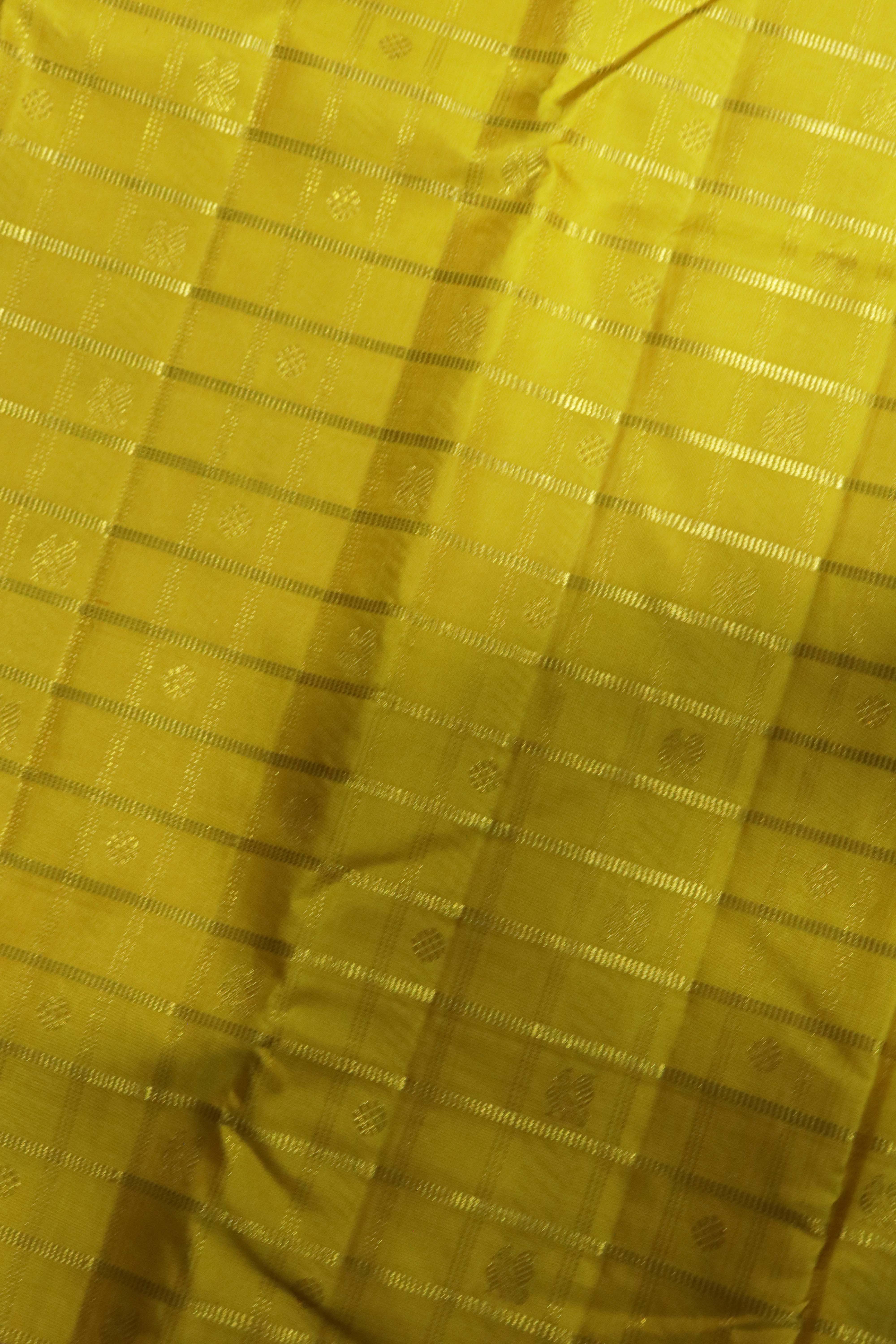 Mustard Yellow Kanchivaram Silk Saree