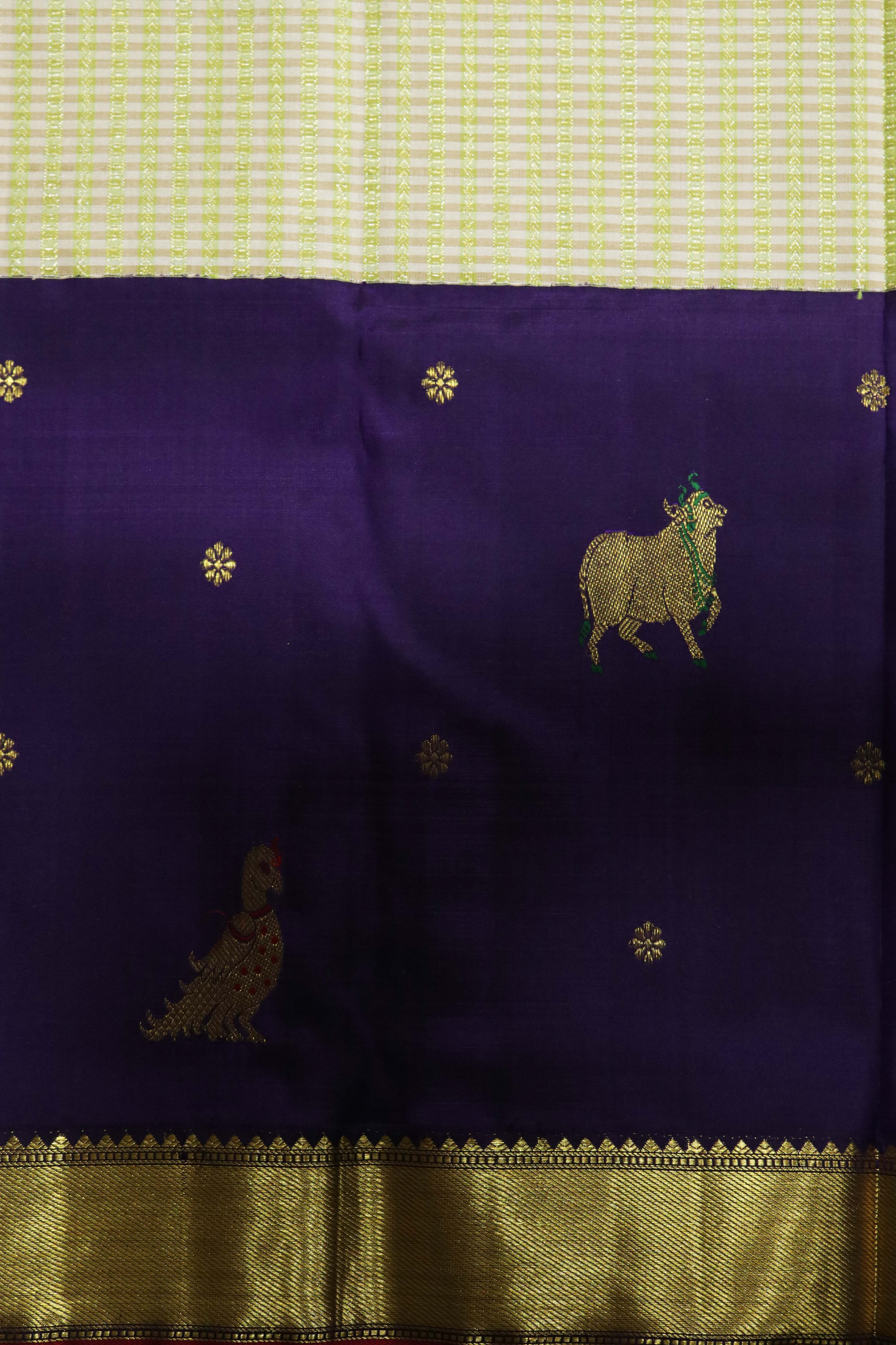 Off White Kanchivaram Silk Saree