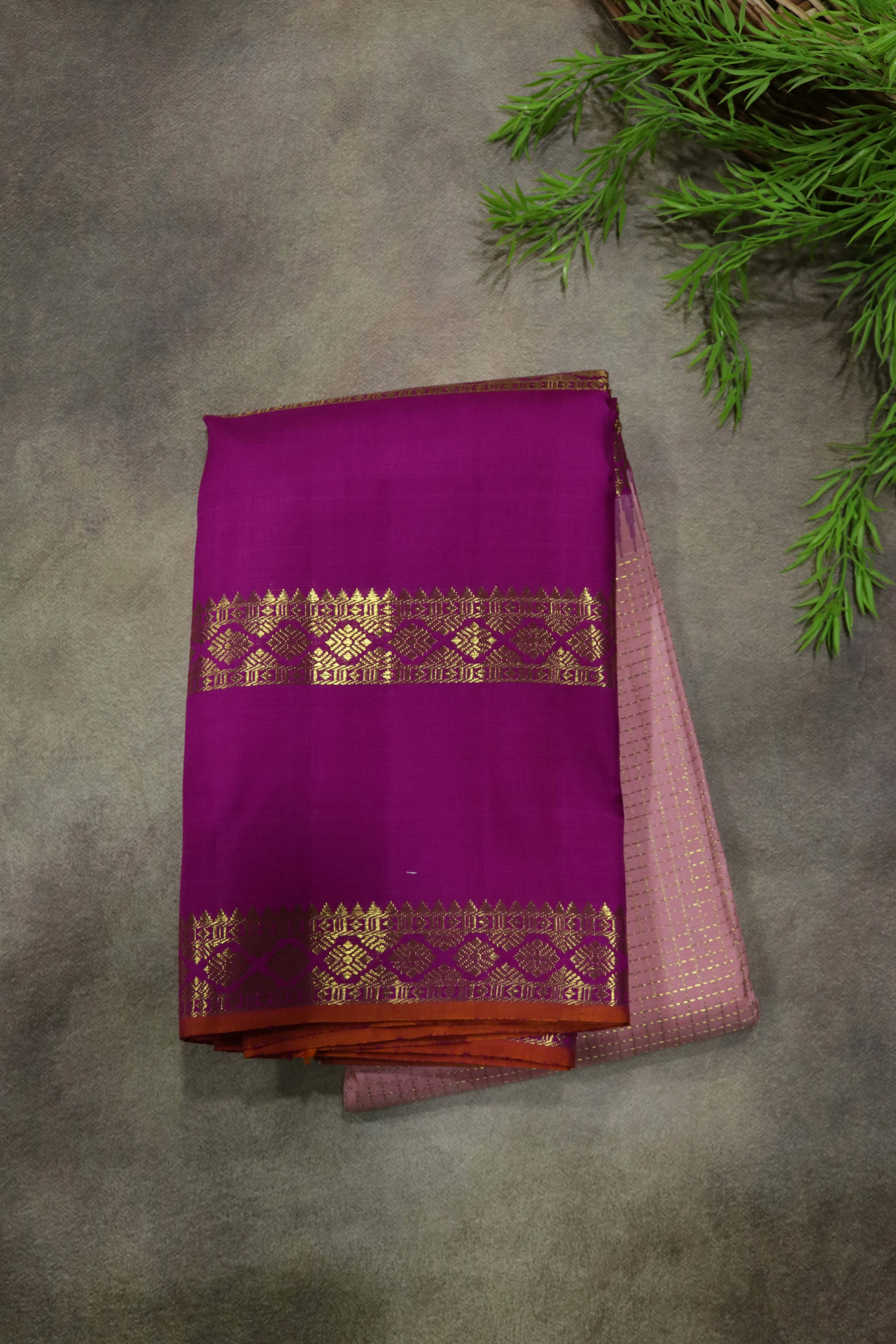 Peach Kanchivaram Silk Saree