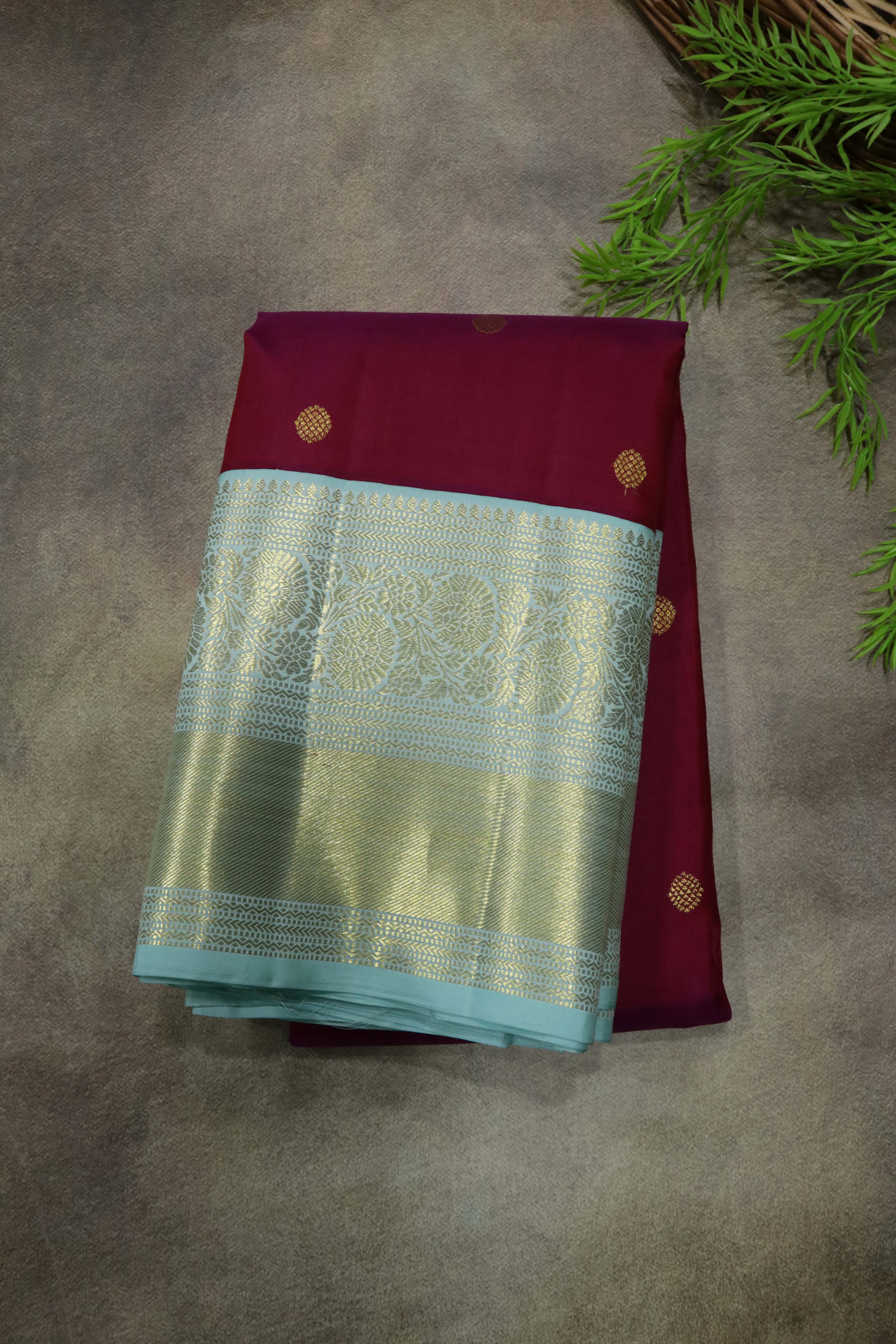 Cherry Red Kanchivaram Silk Saree