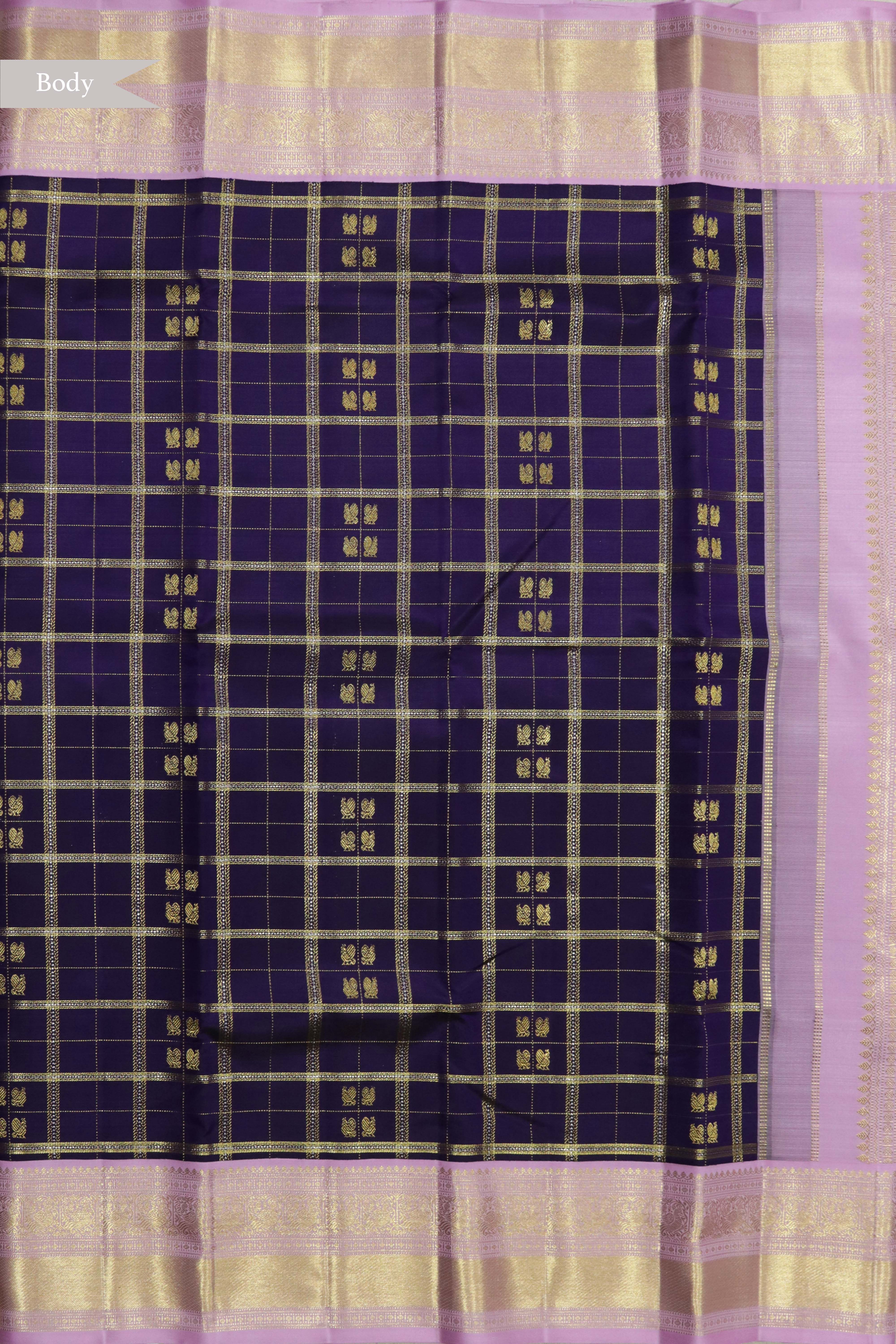 Dark Purple Kanchivaram Silk Saree