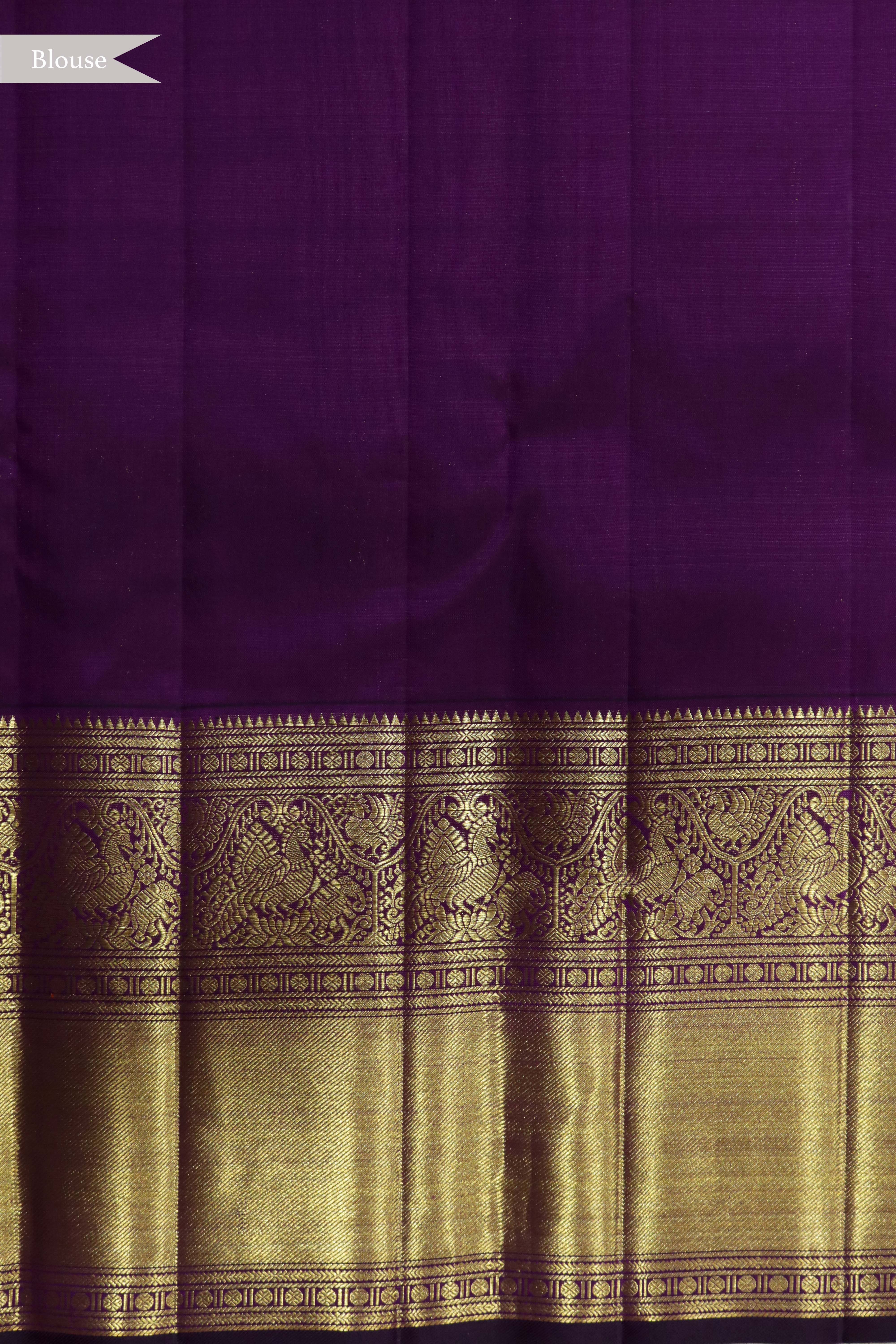 Bright Orange Kanchivaram Silk Saree