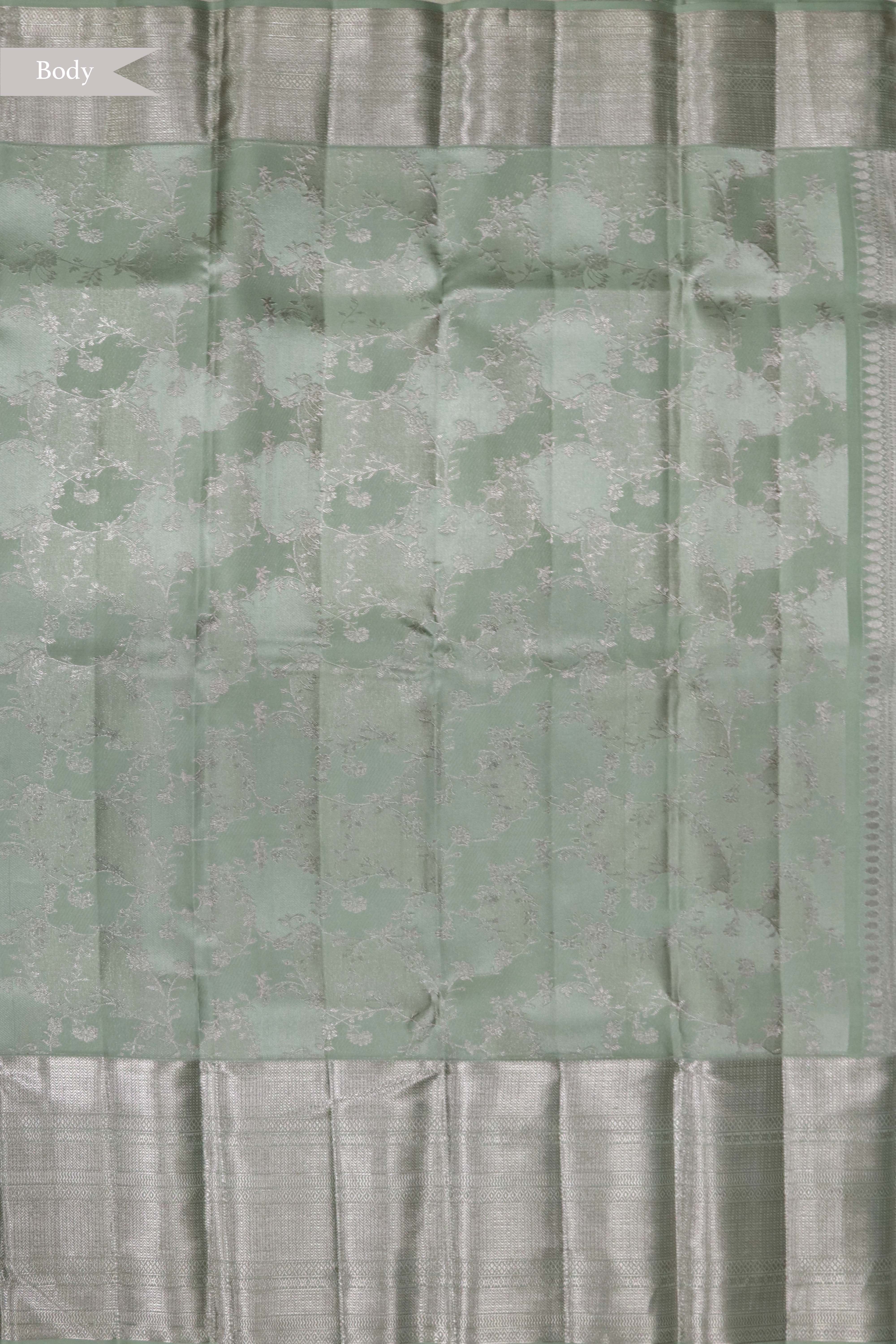 Sage Green Kanchivaram Silk Saree