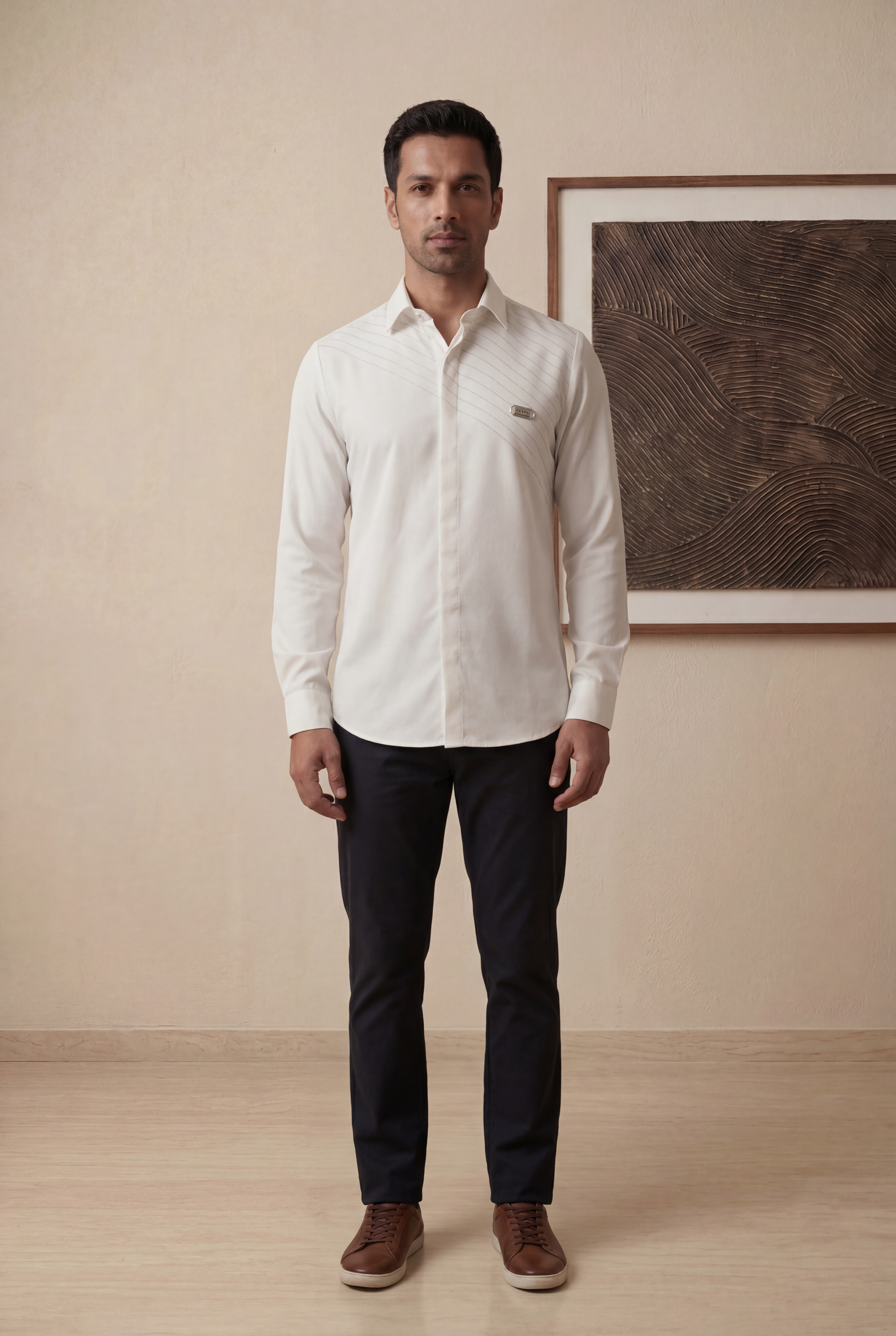 White Bomario Full Sleeve Shirt