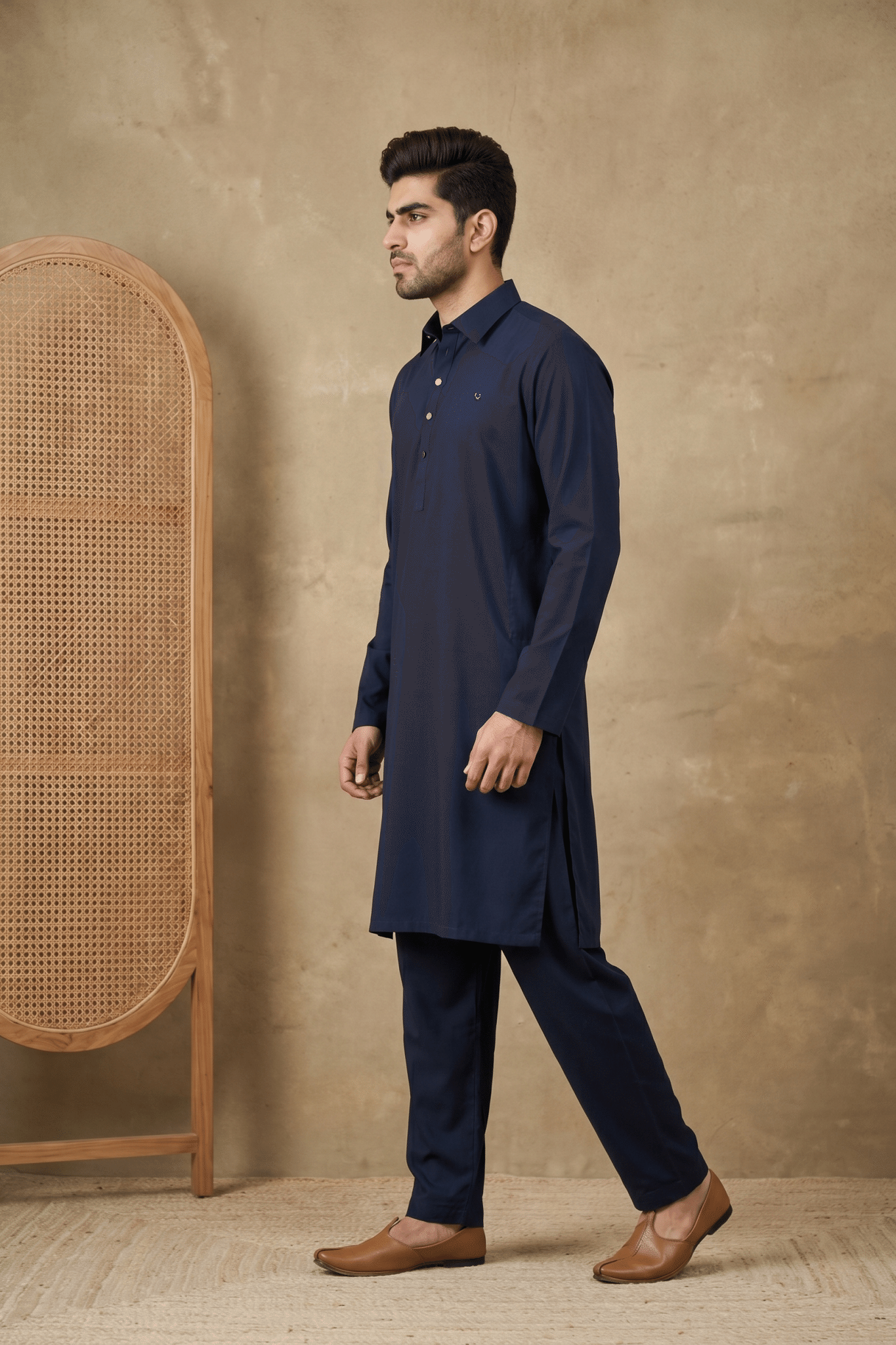 Navy Blue Bom Mario Pathani Set