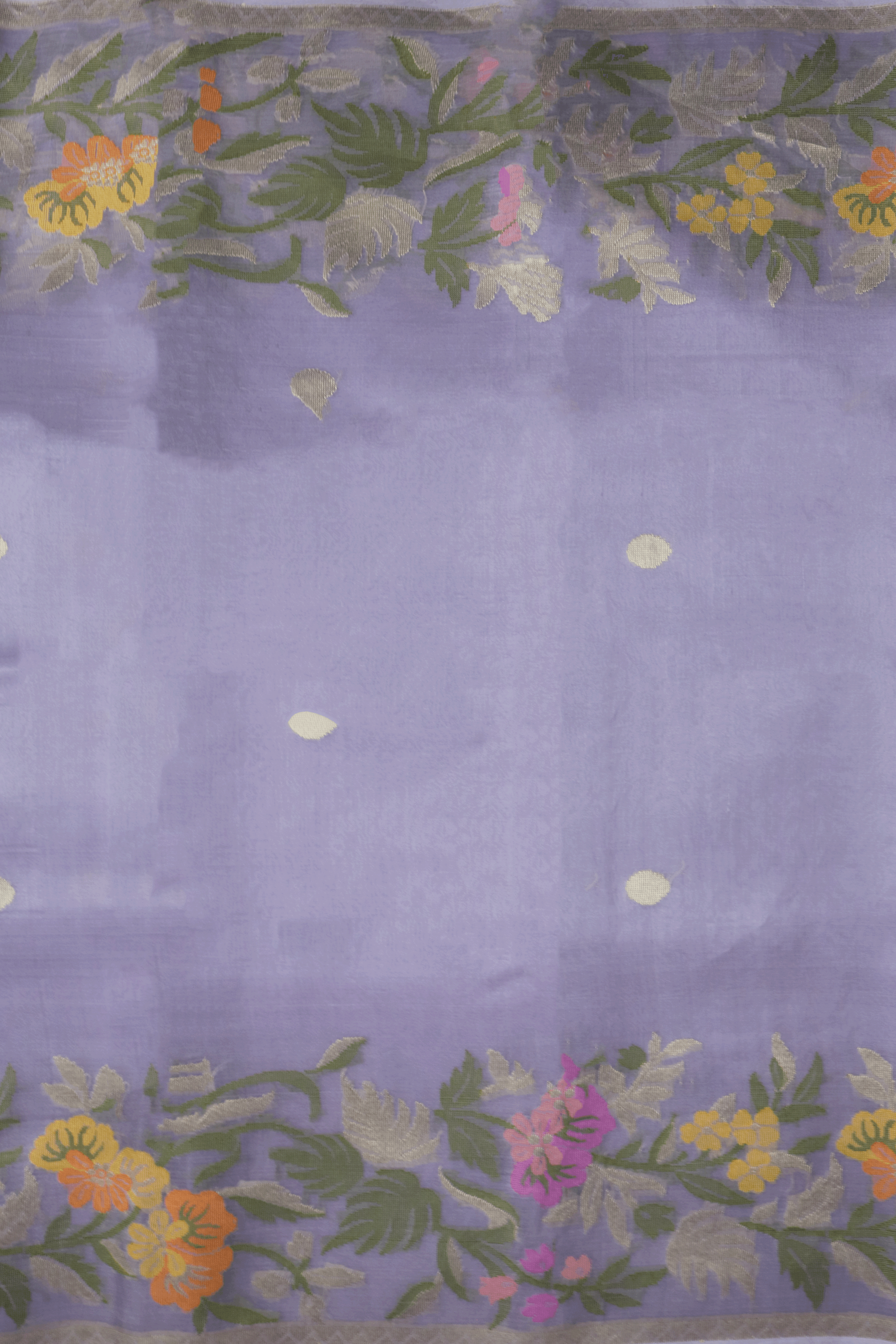 Lavender Banarasi Kora Silk Saree - Mokshaa