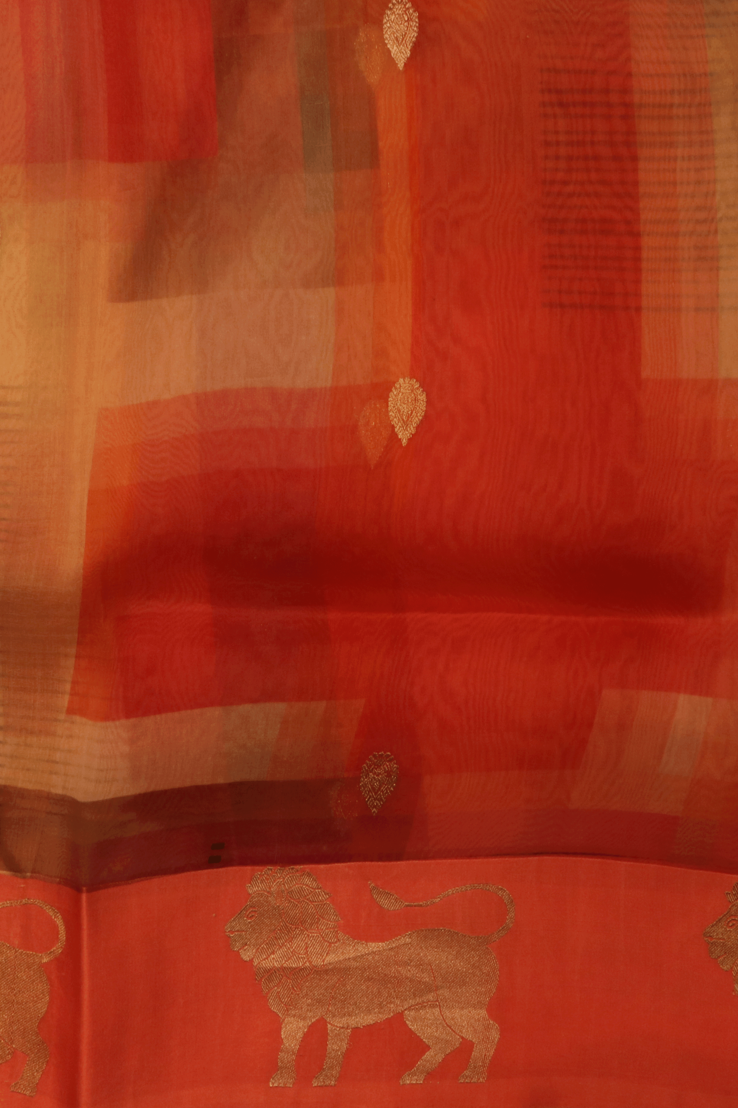 Multicolour Printed Organza Saree - Mokshaa