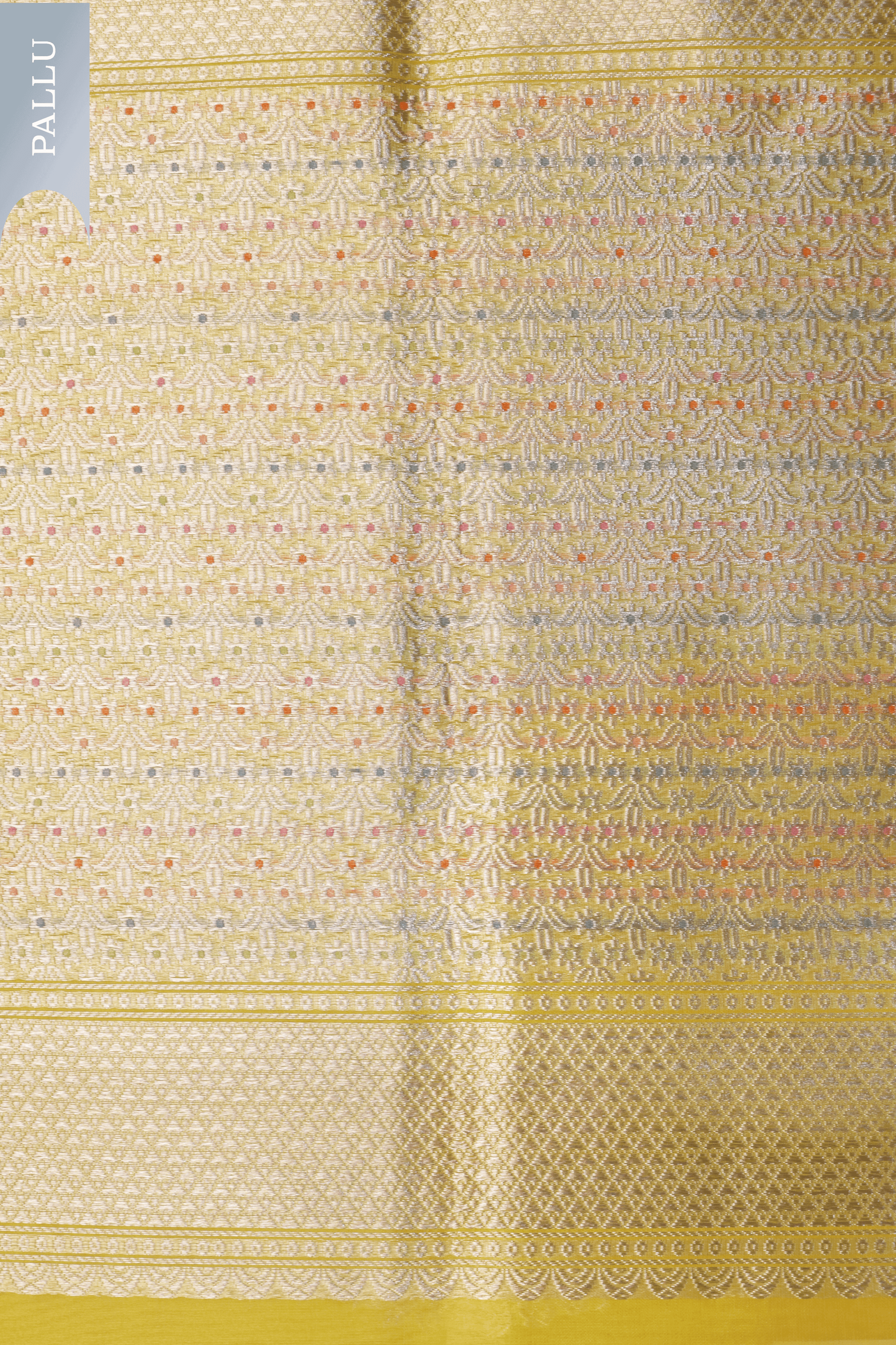 Canary Yellow Banarasi Kora Silk Saree - Mokshaa
