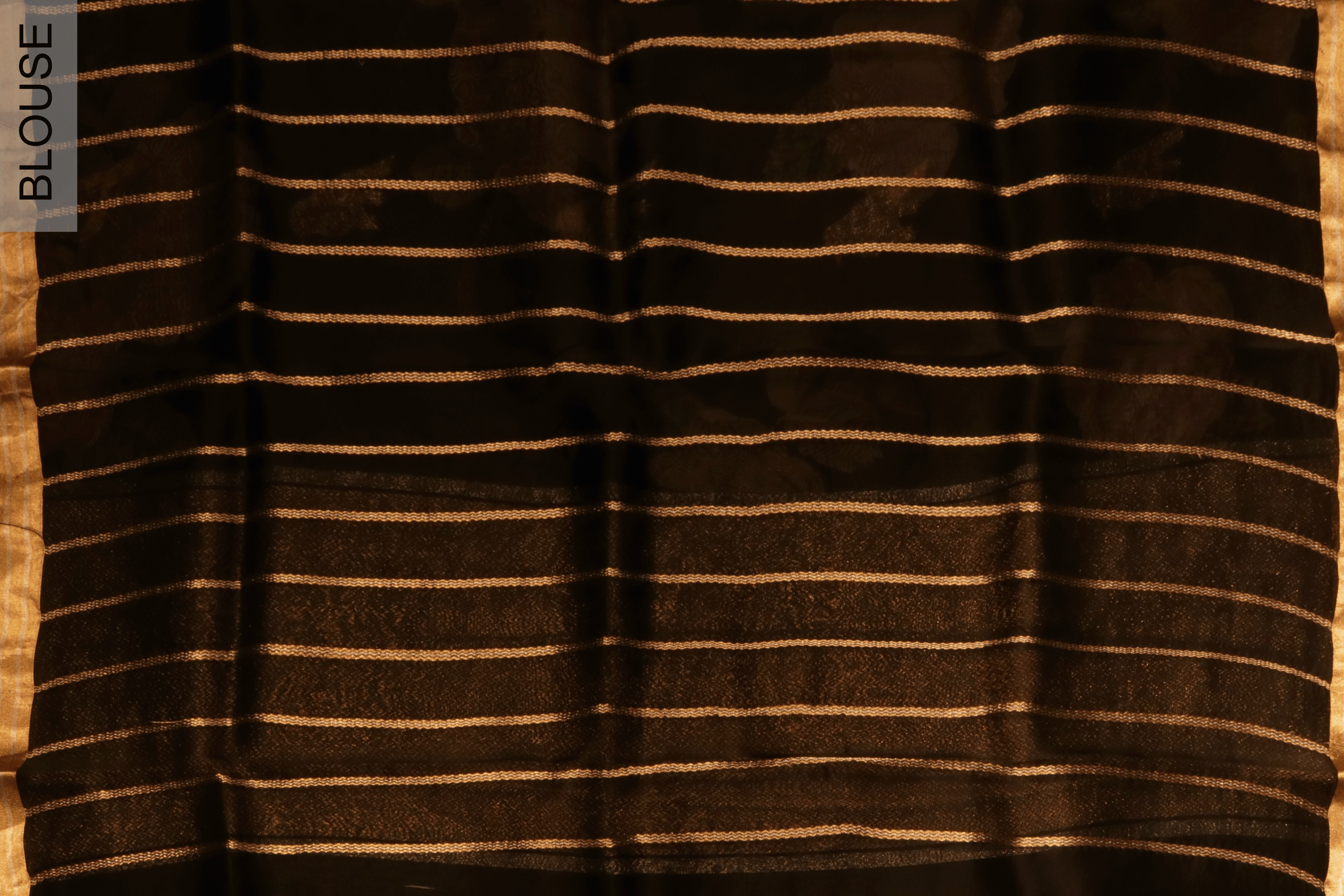 Black Printed Organza Saree - Mokshaa