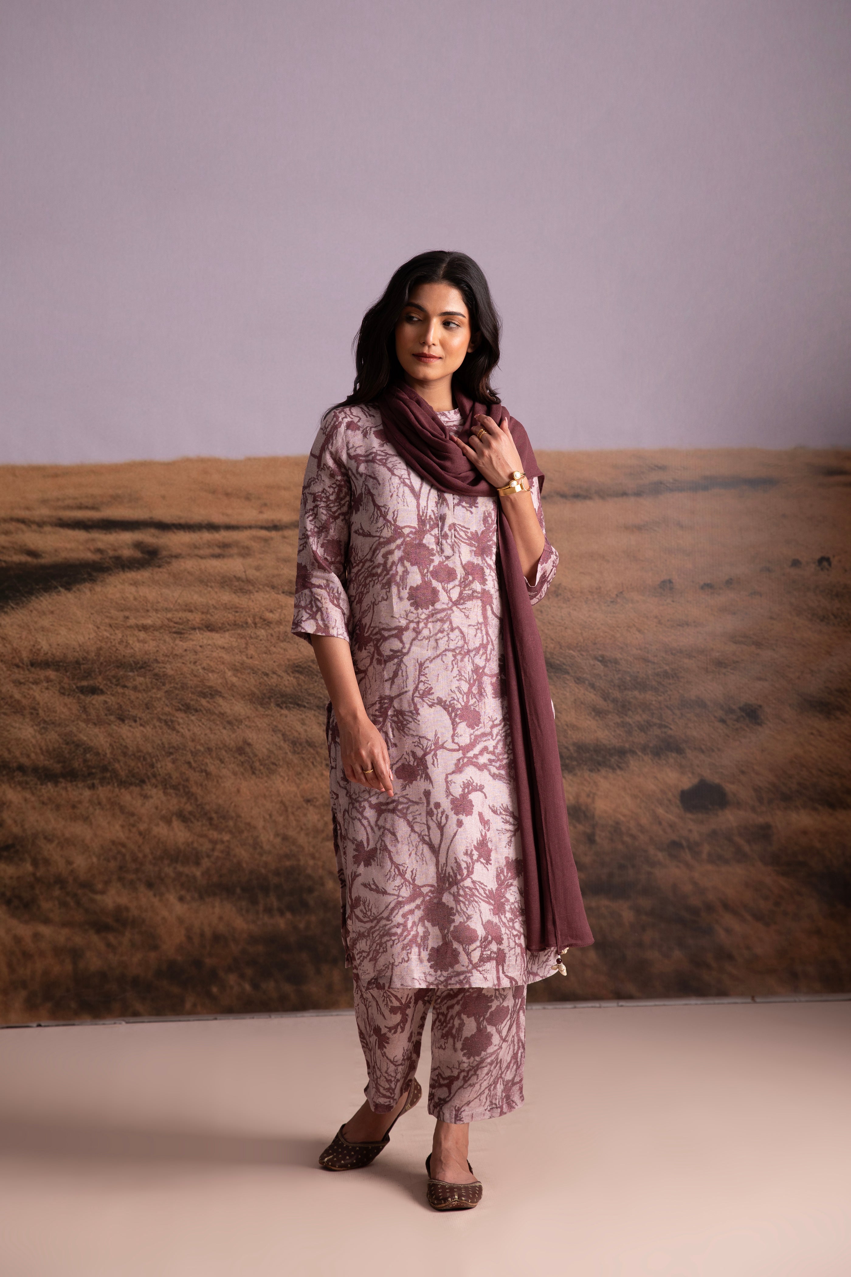 Pure Hemp Cocoa Salwar Set - Mokshaa