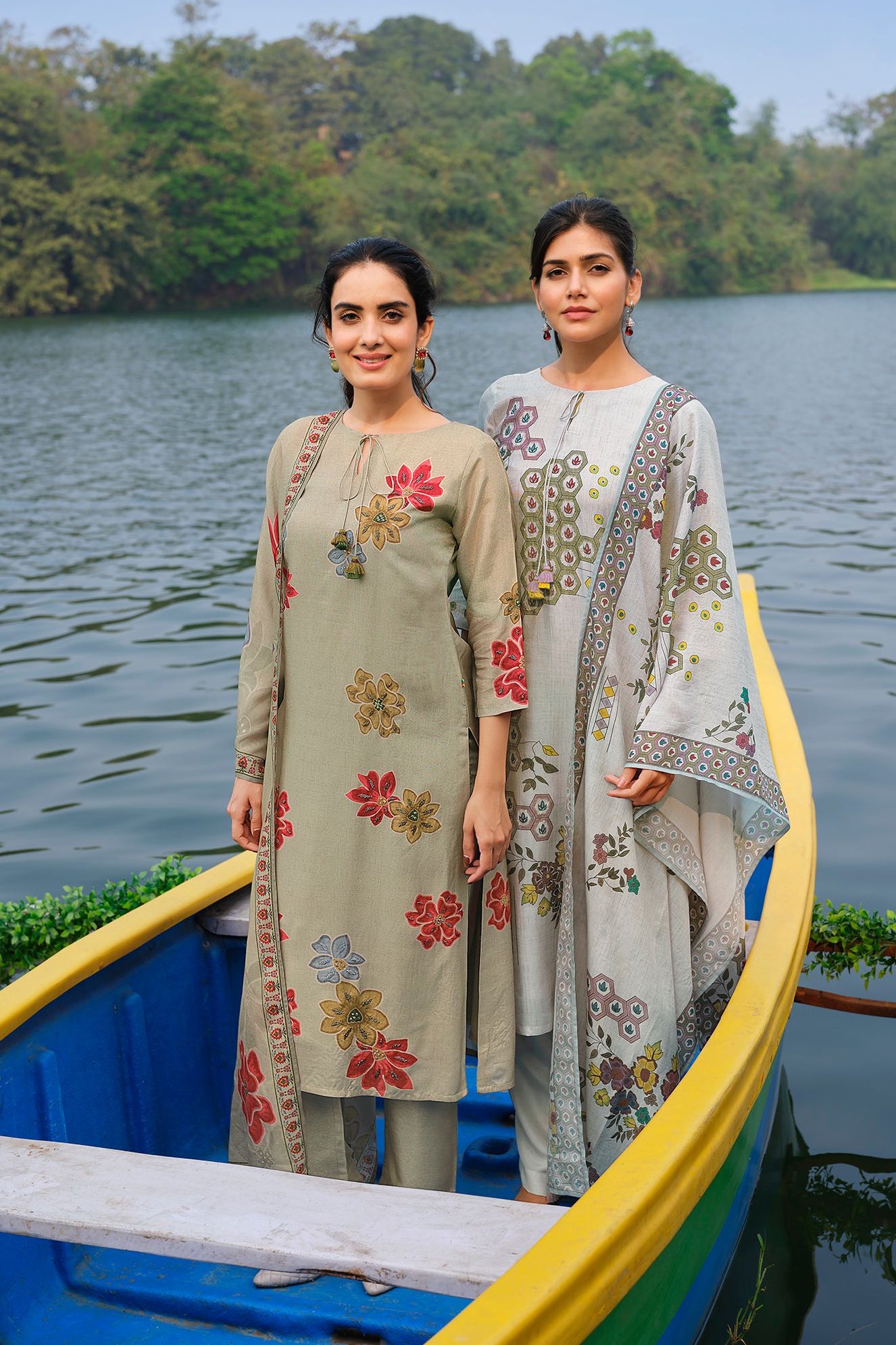 Beige Printed Salwar Set