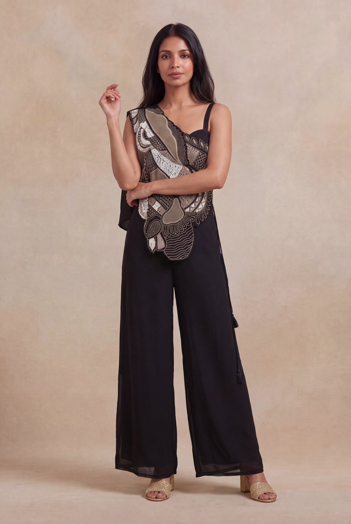 Black One-Shoulder Jumpsuit - Mokshaa
