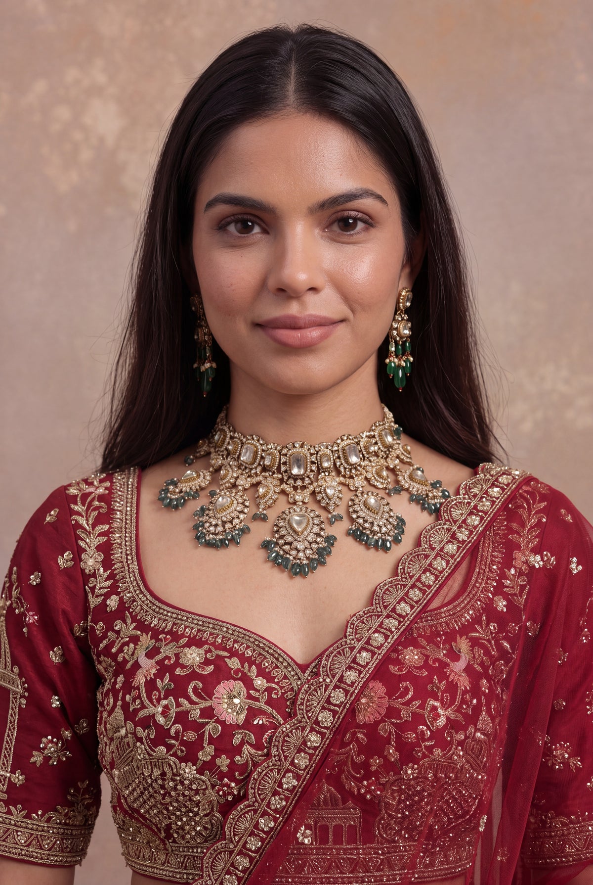Maroon Raw Silk Lehenga Set with Thread and Cutdana Work - Mokshaa
