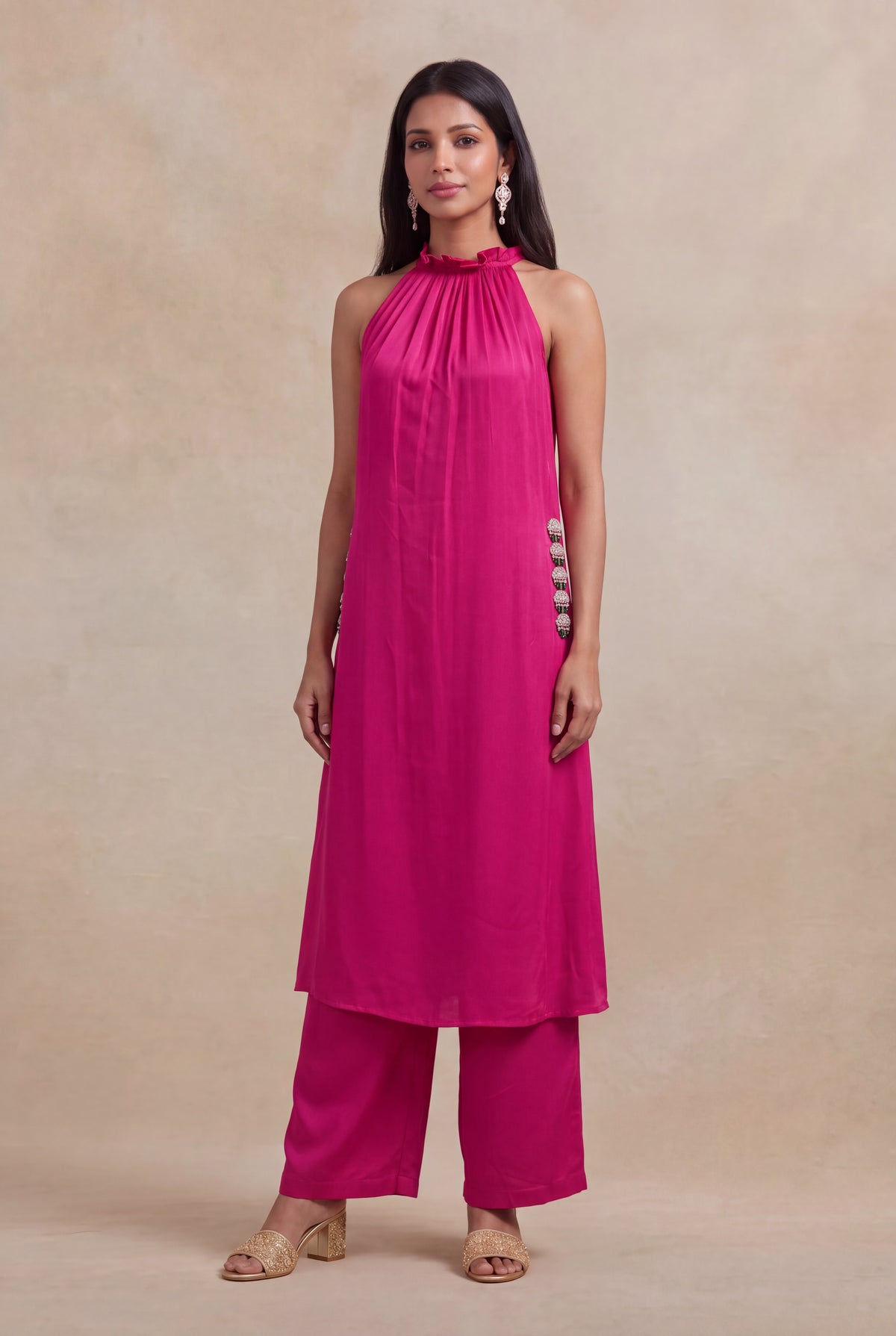 Pink Satin Indo-Western - Mokshaa