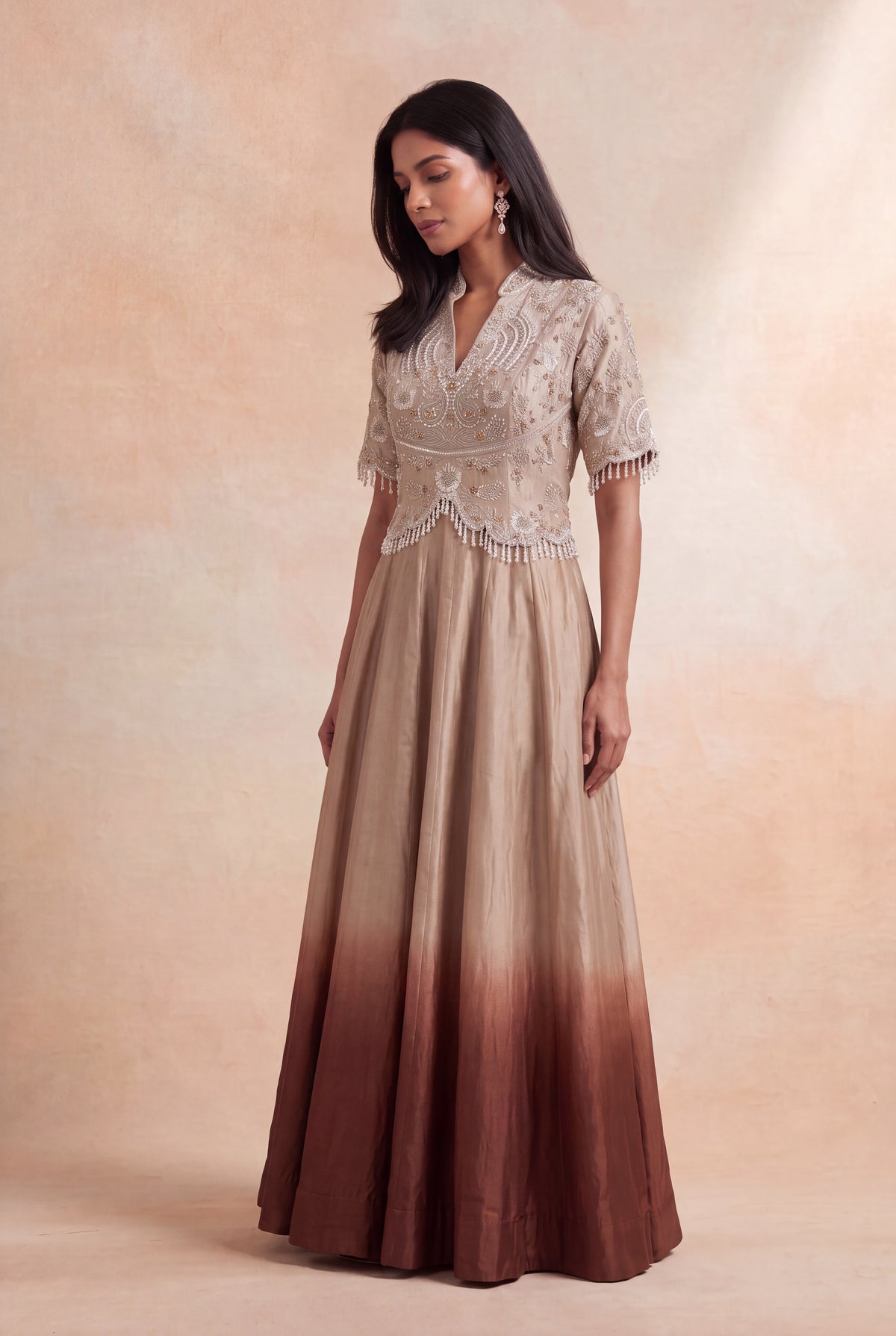 Ombre Silk Gown - Mokshaa