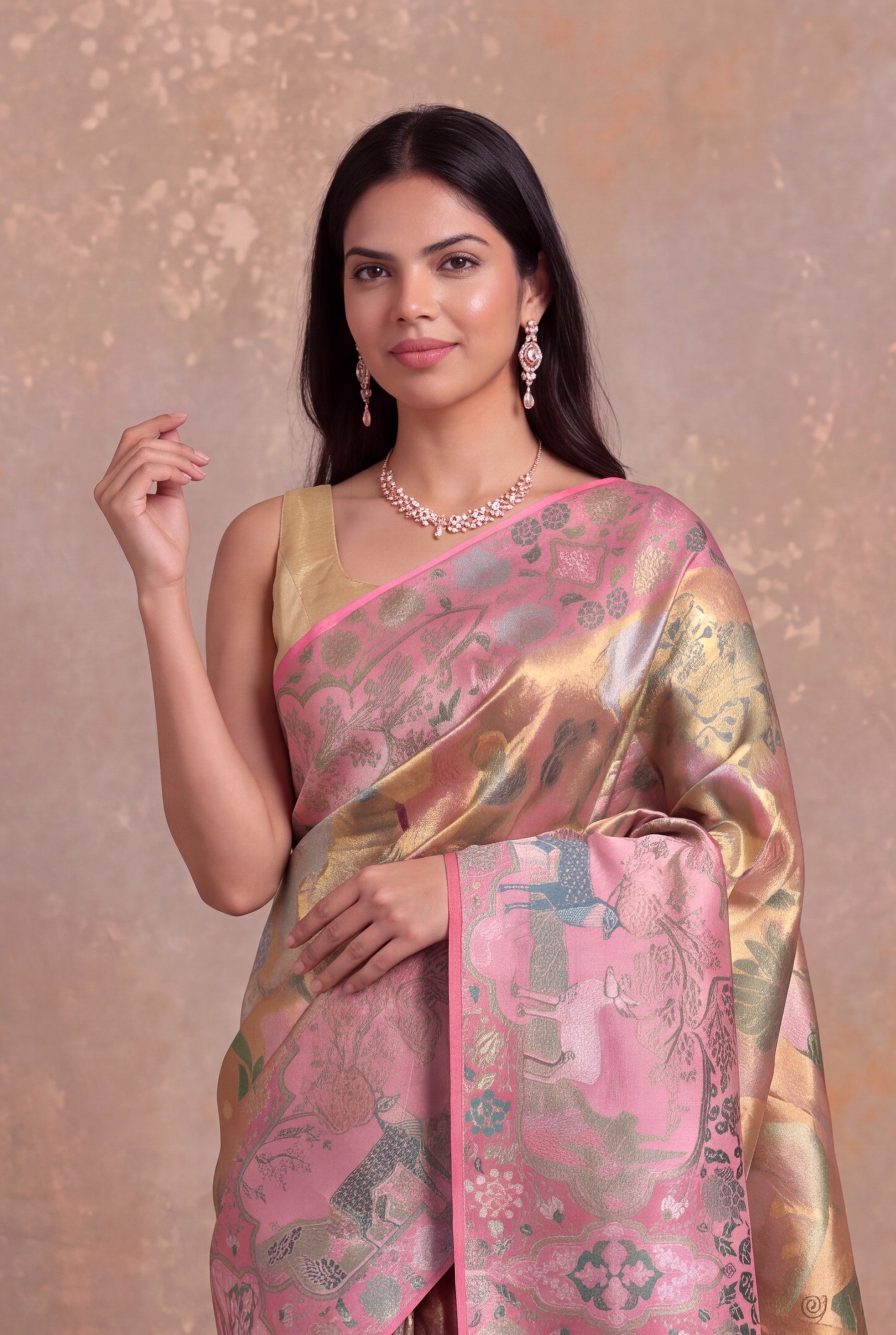 Gold Kanchivaram Tissue Silk Saree
