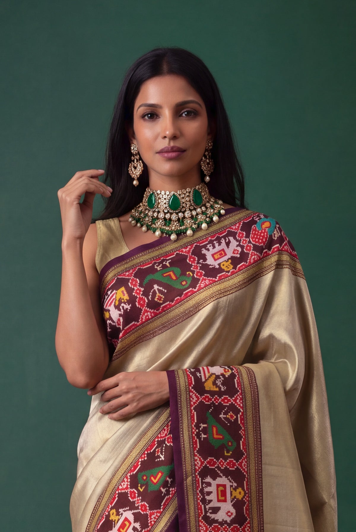 Gold Kanchivaram Tissue Silk - Mokshaa