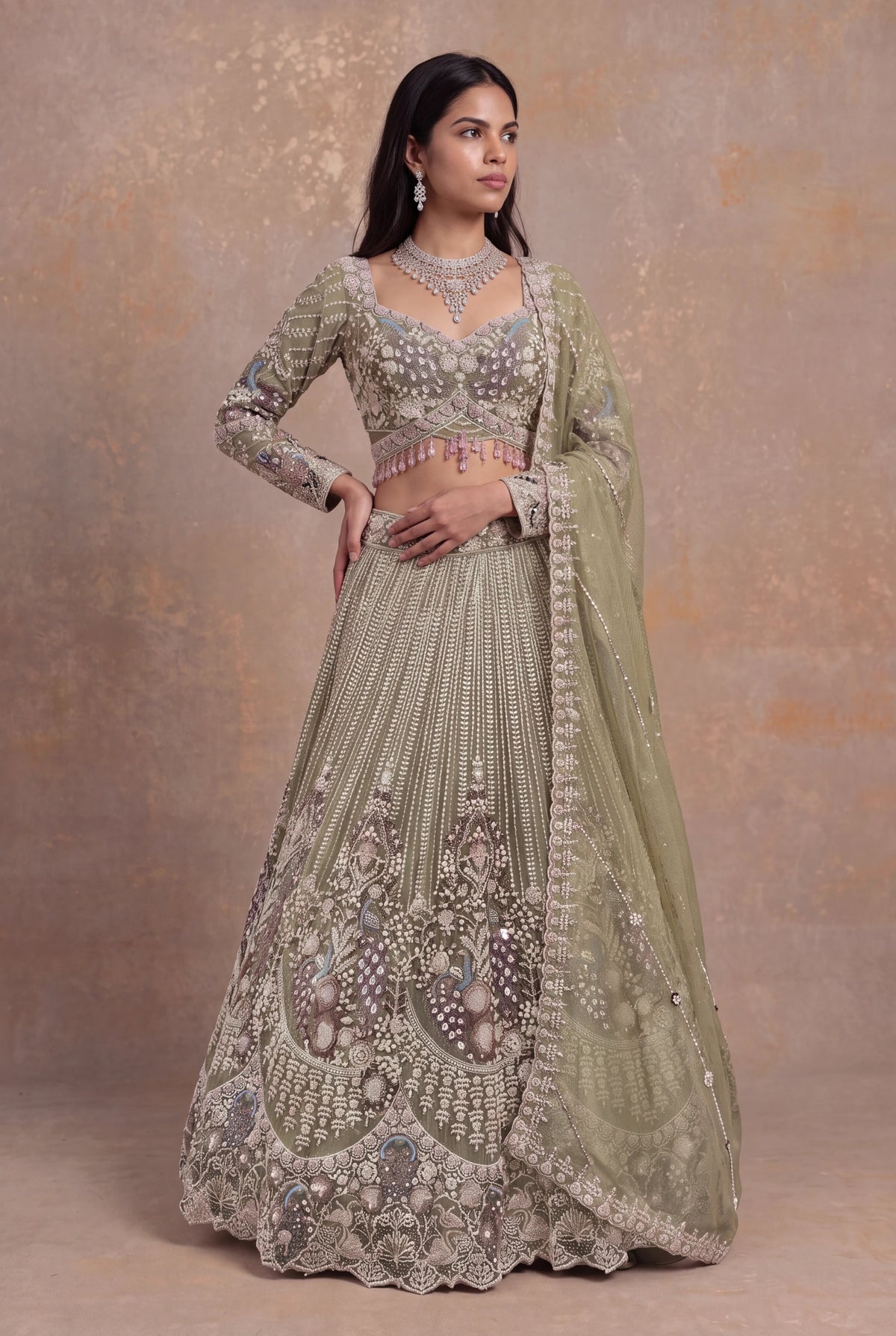 Sage Green Shimmer Tissue - Mokshaa