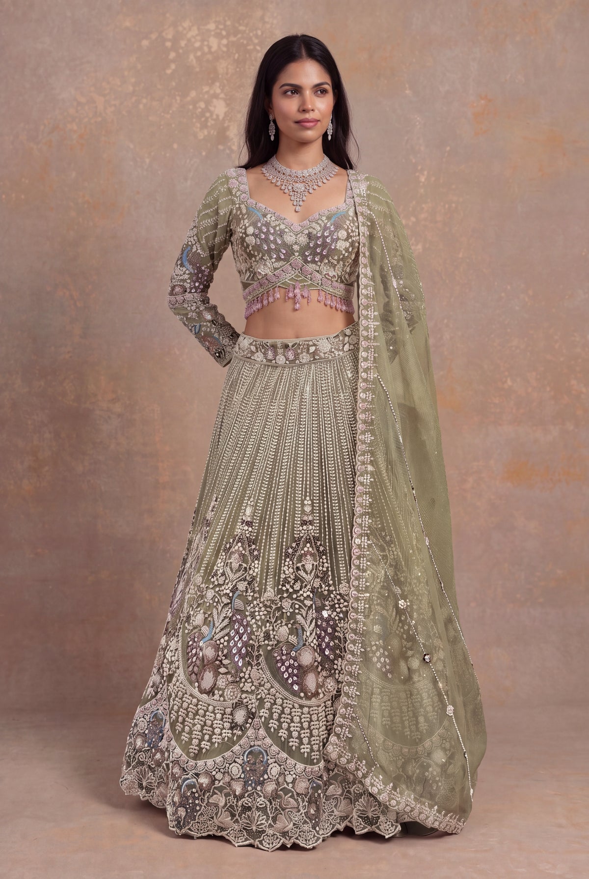 Sage Green Shimmer Tissue - Mokshaa