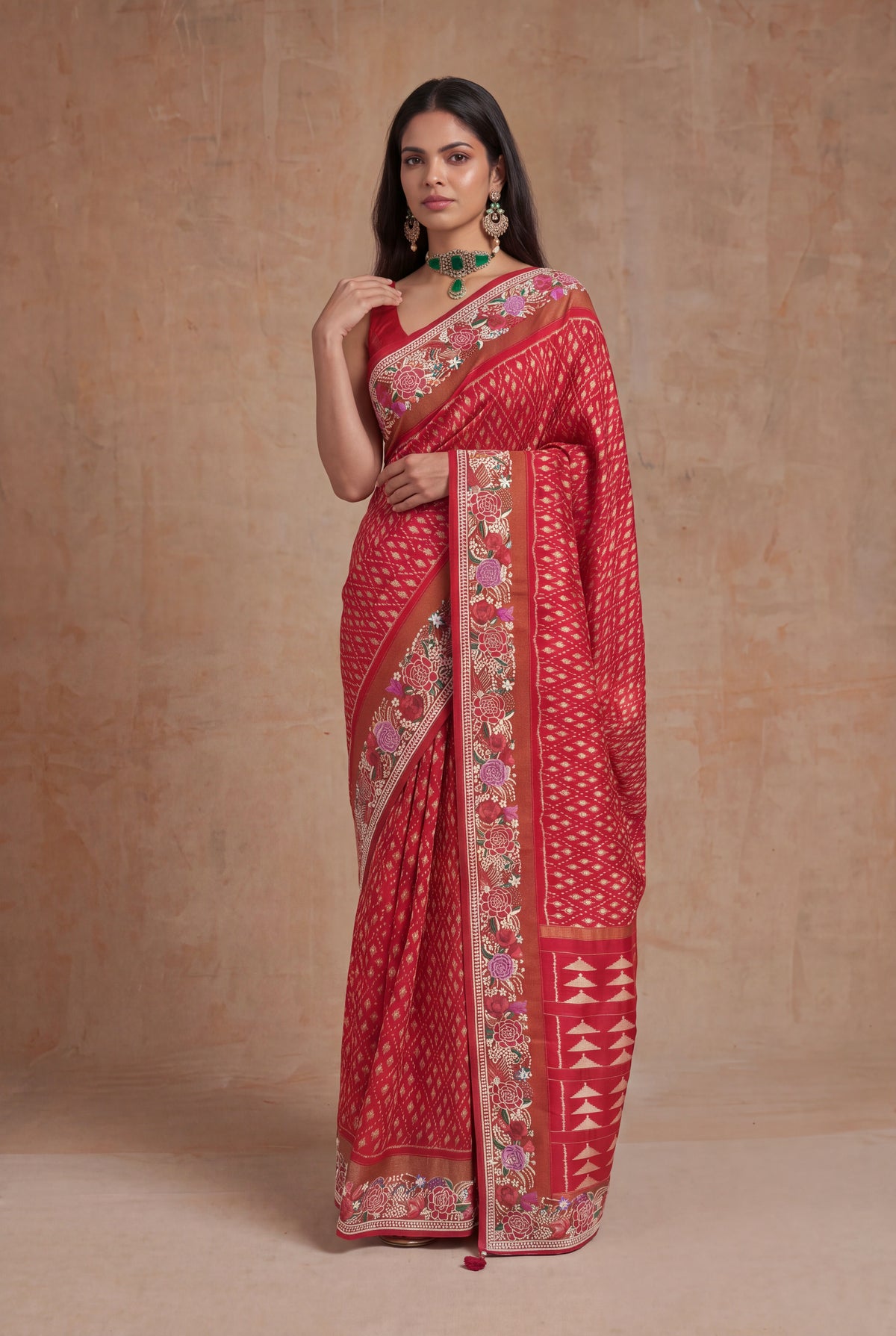 Red Patola Silk Saree - Mokshaa
