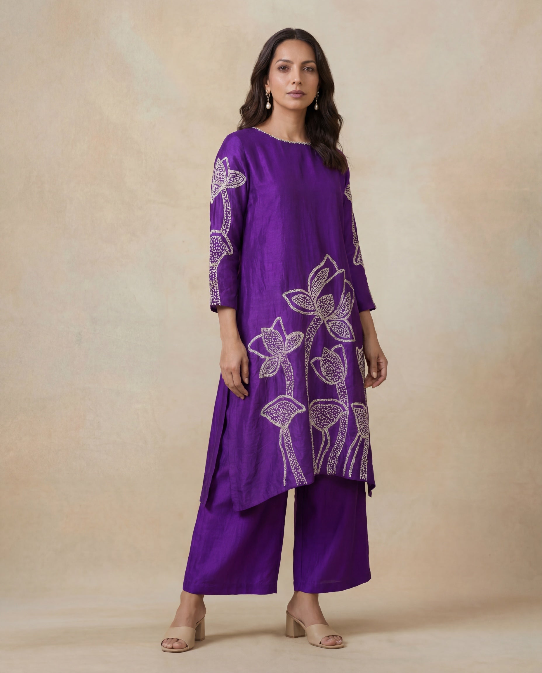 Royal Purple Soft Silk Co-Ord Set