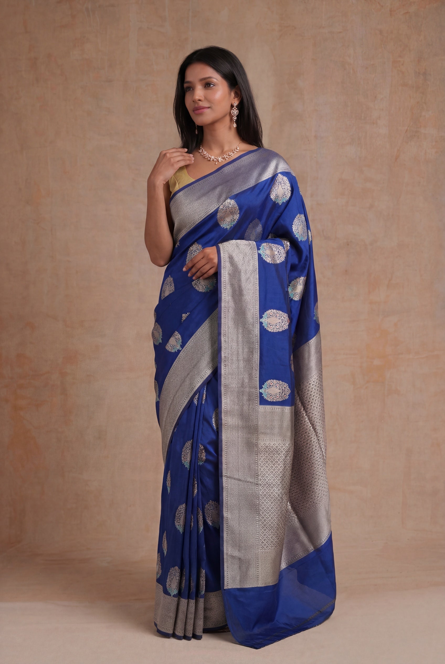 Royal Blue Banarasi Silk Saree