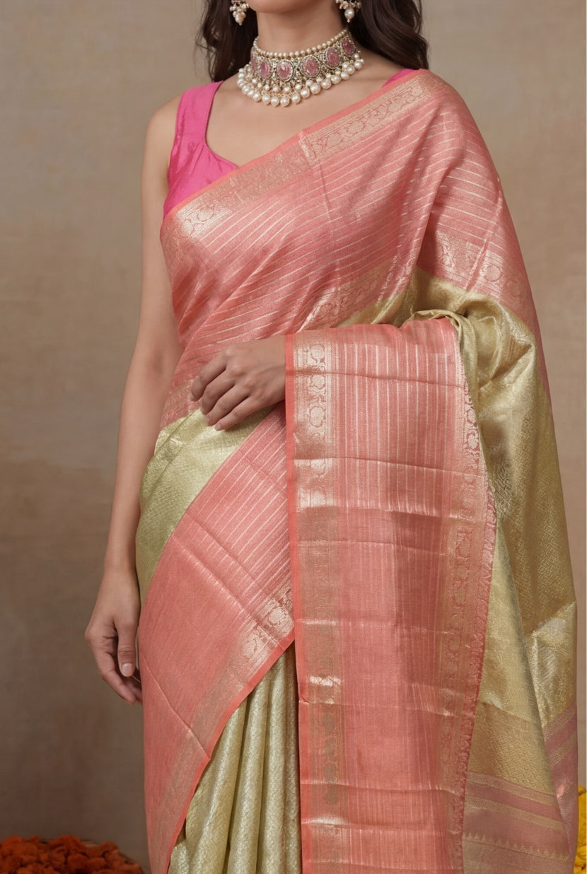 Silver Kanchivaram Tissue Silk Saree