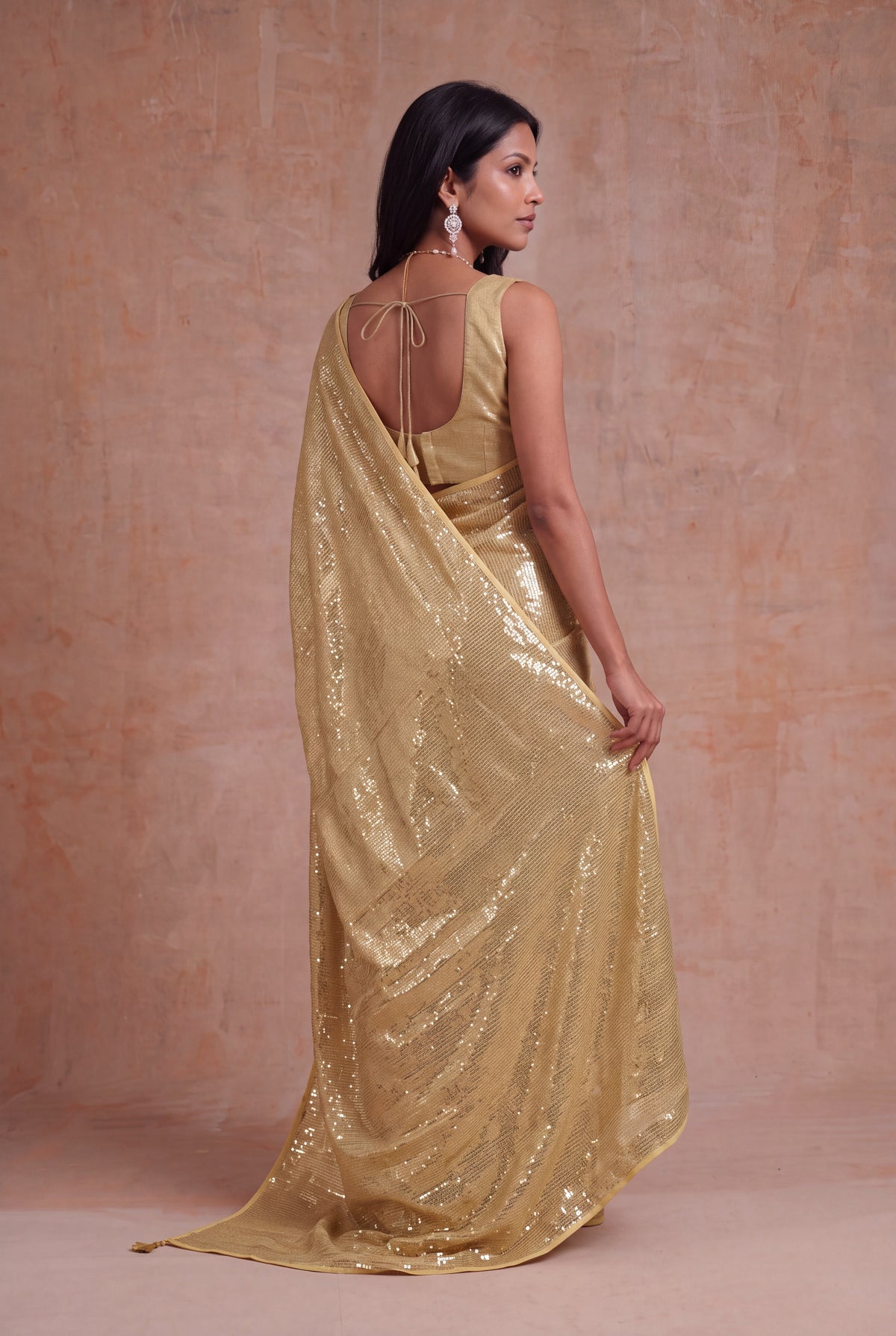 Yellow Georgette Saree - Mokshaa