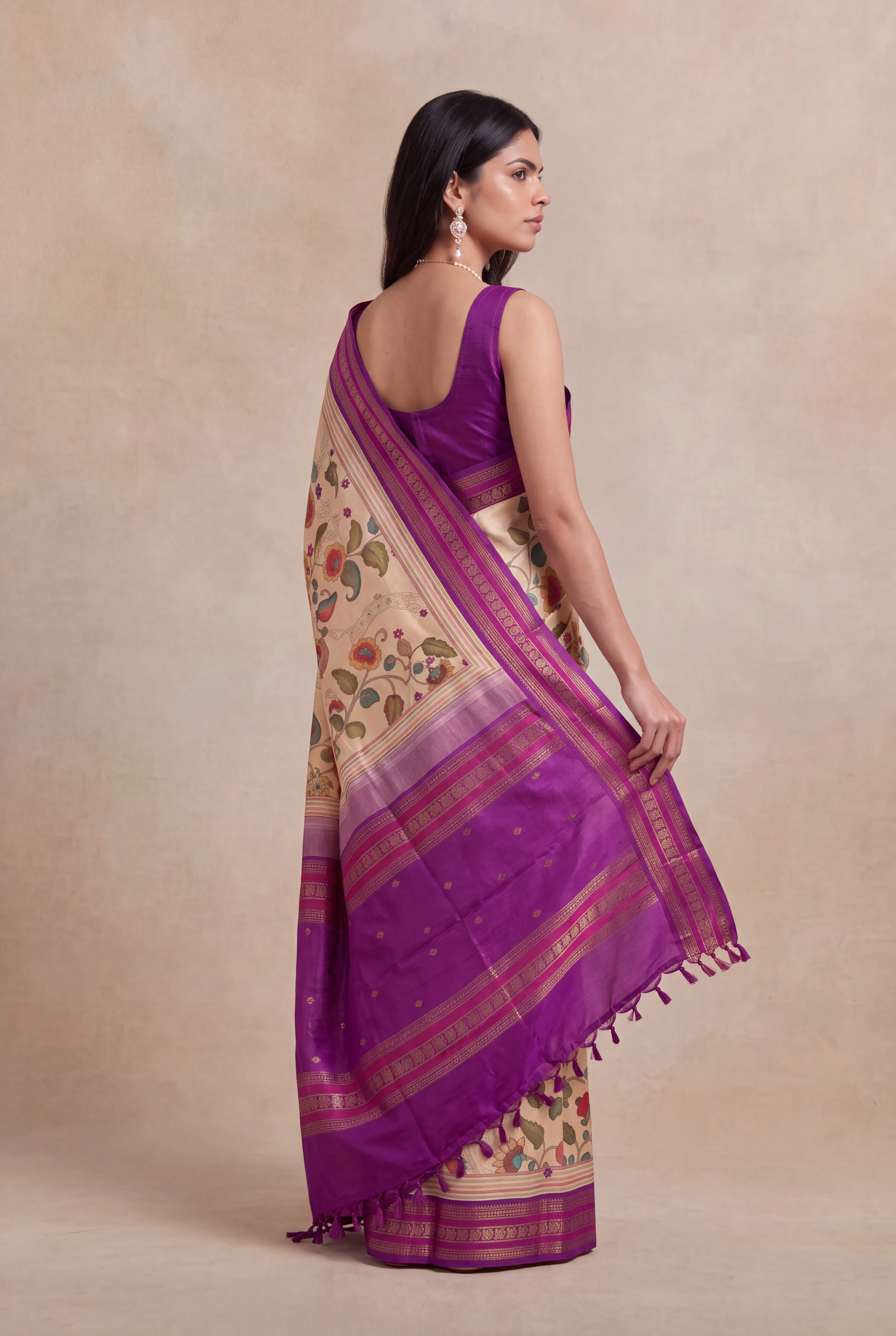 Light Peach Kanchivaram Silk Saree