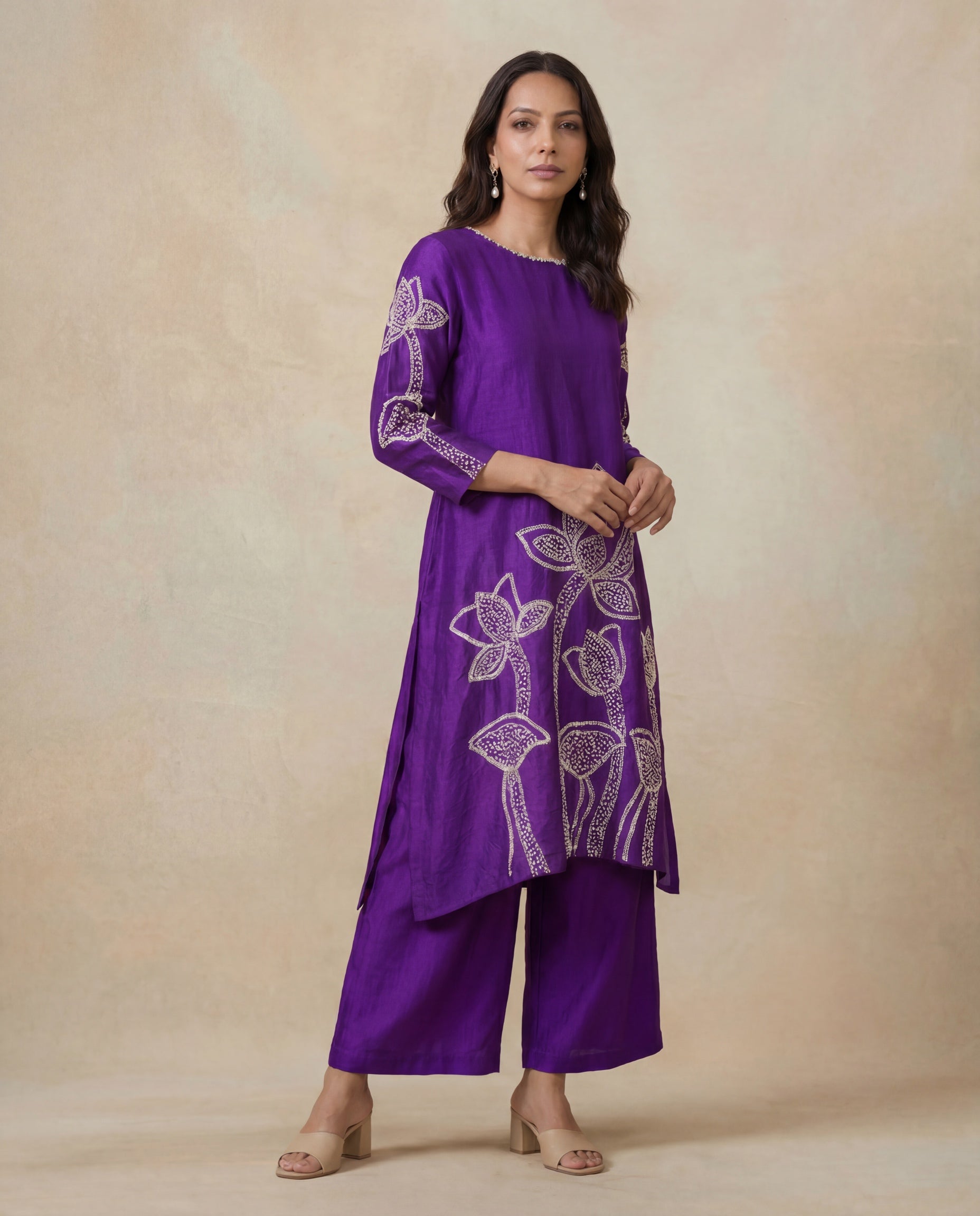 Royal Purple Soft Silk Co-Ord Set