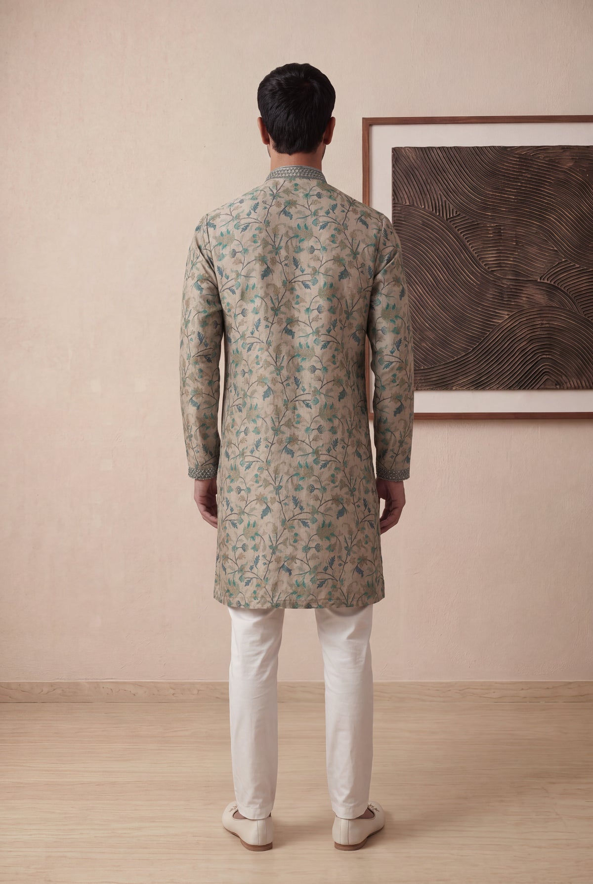 Multicolour Kalamkari Printed Silk Kurta Pant Set - Mokshaa