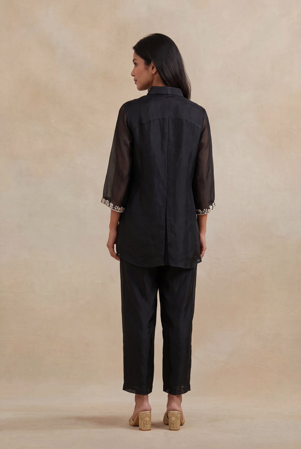 Black Organza Co-ord Set - Mokshaa