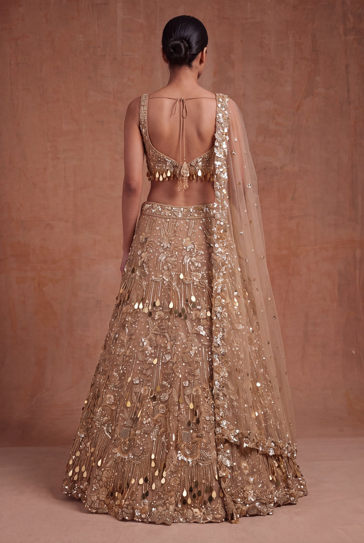 Gold Net Bridal Lehenga - Mokshaa