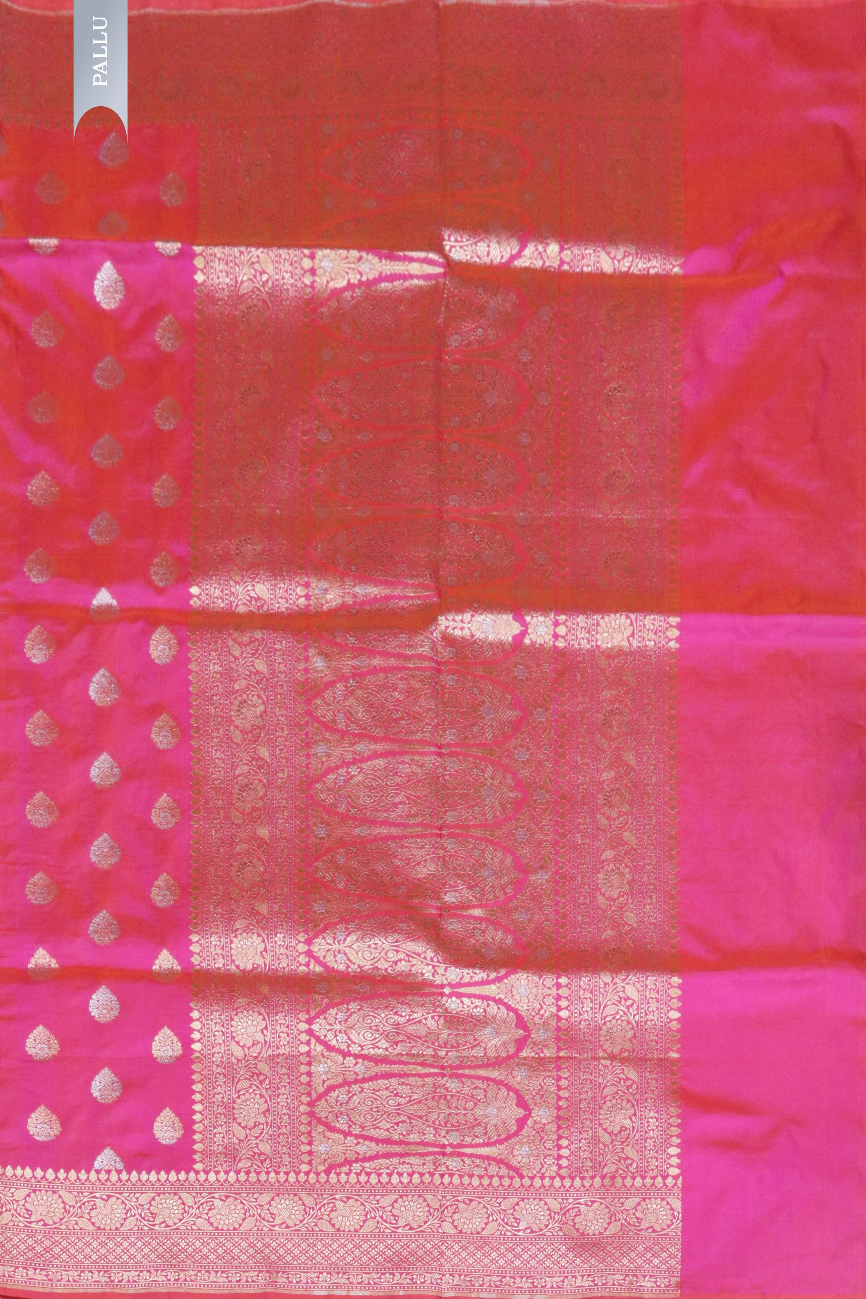 Rani Pink Banarasi Silk Zari Butti Saree - Mokshaa