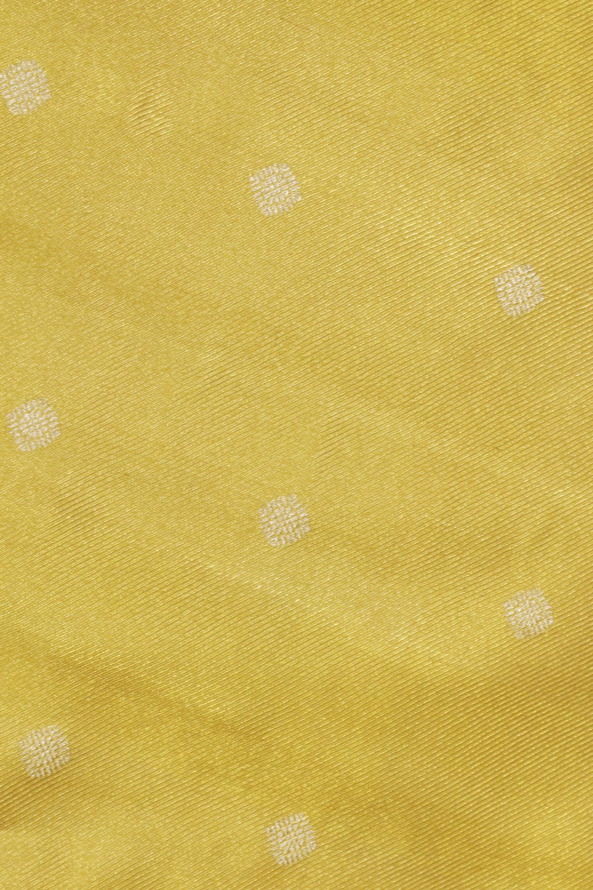 Golden Kanchivaram Silk Saree with Red Border - Mokshaa