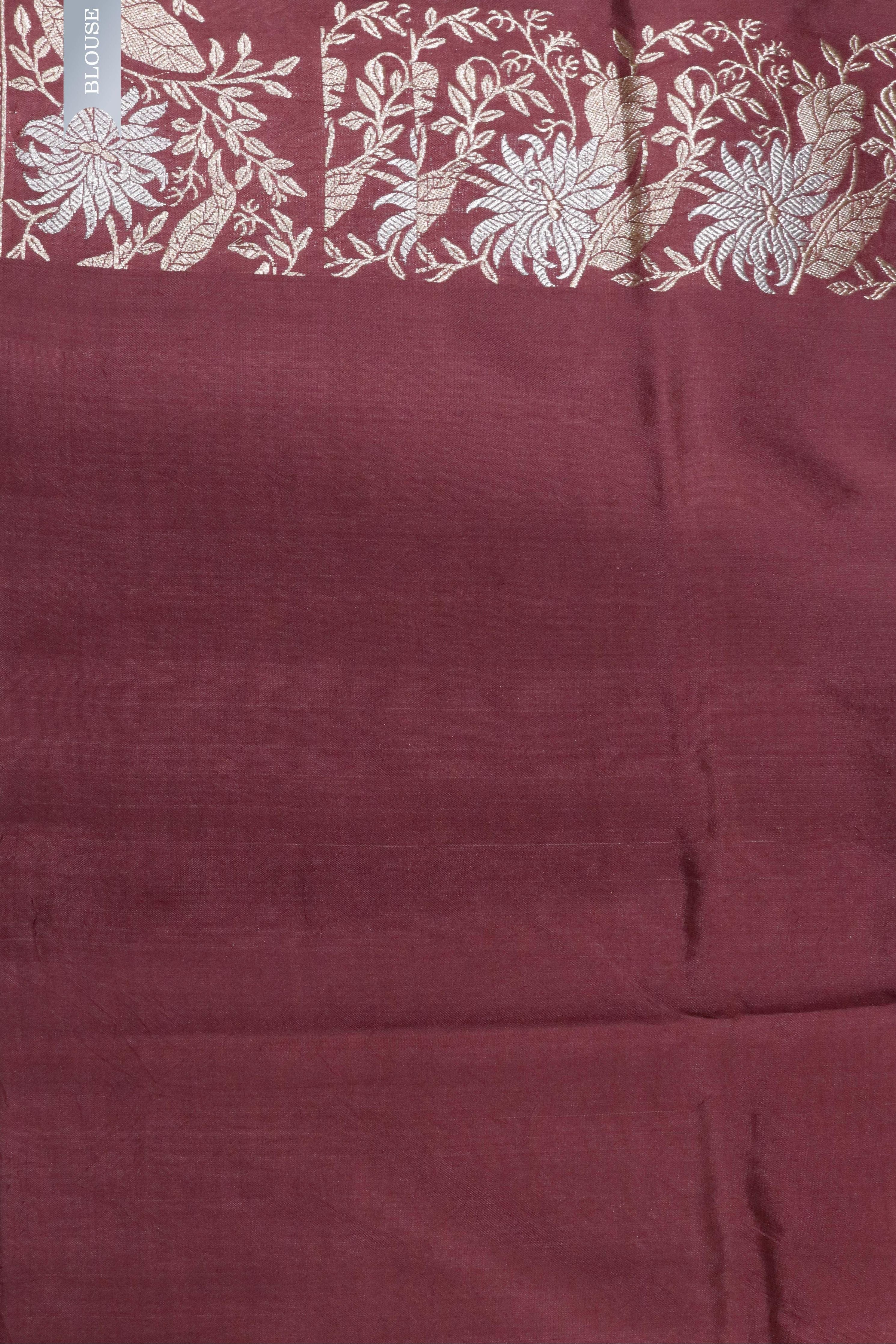 Brown Banarasi Silk Saree with Fancy Zari Borde - Mokshaa