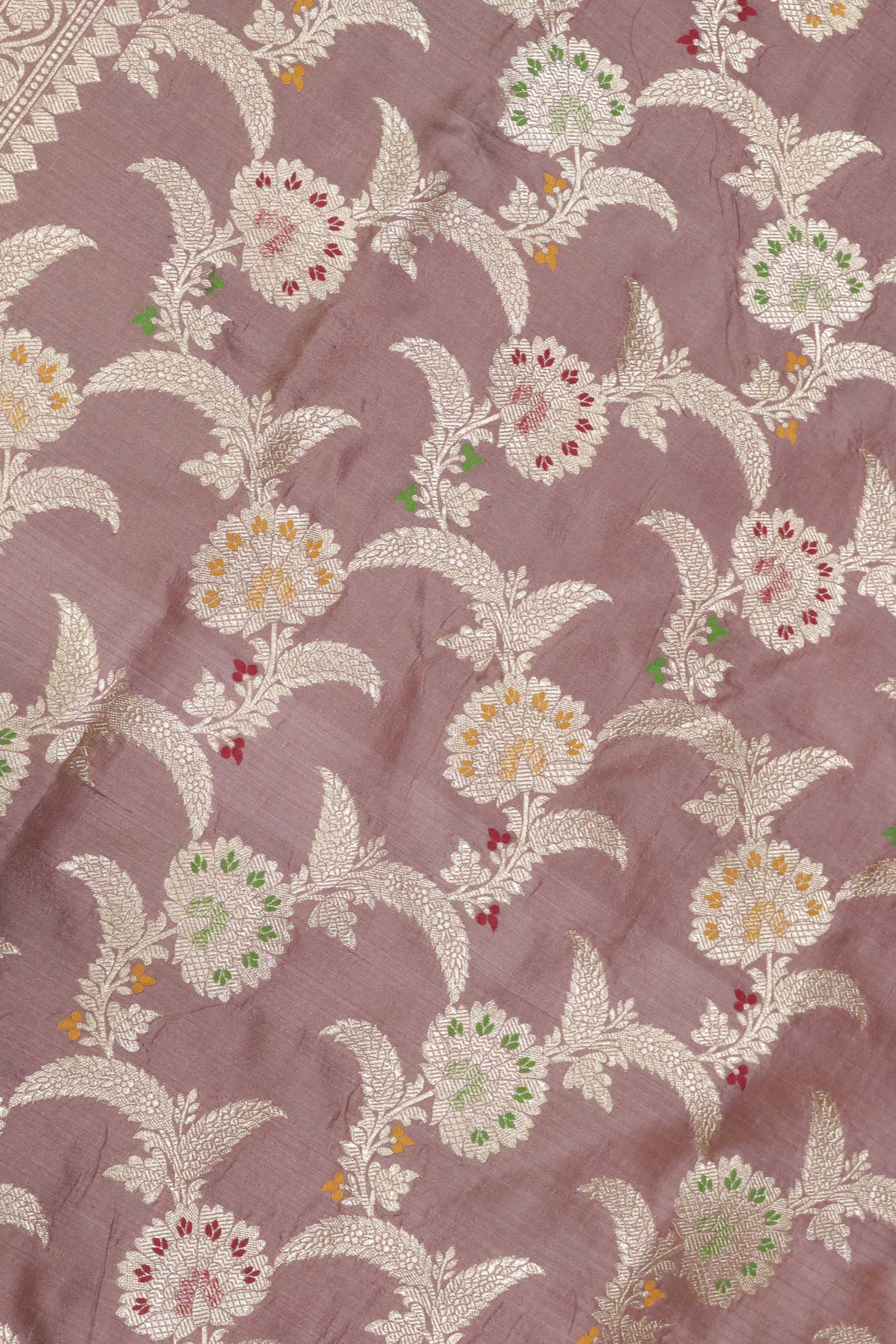 Brown Banarasi Meenakari Zari Saree - Mokshaa