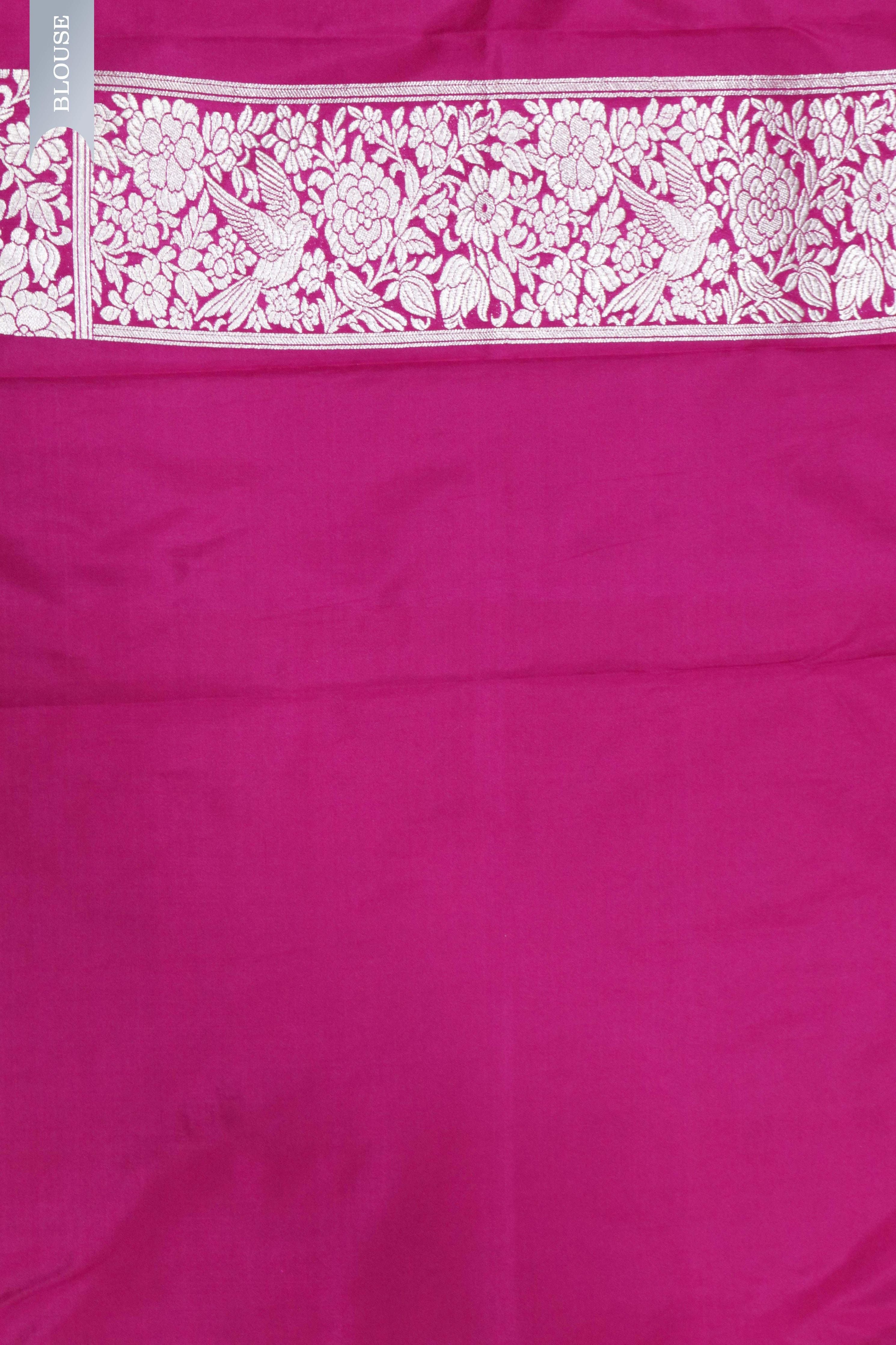Magenta Banarasi Silver Zari Jaal Saree - Mokshaa