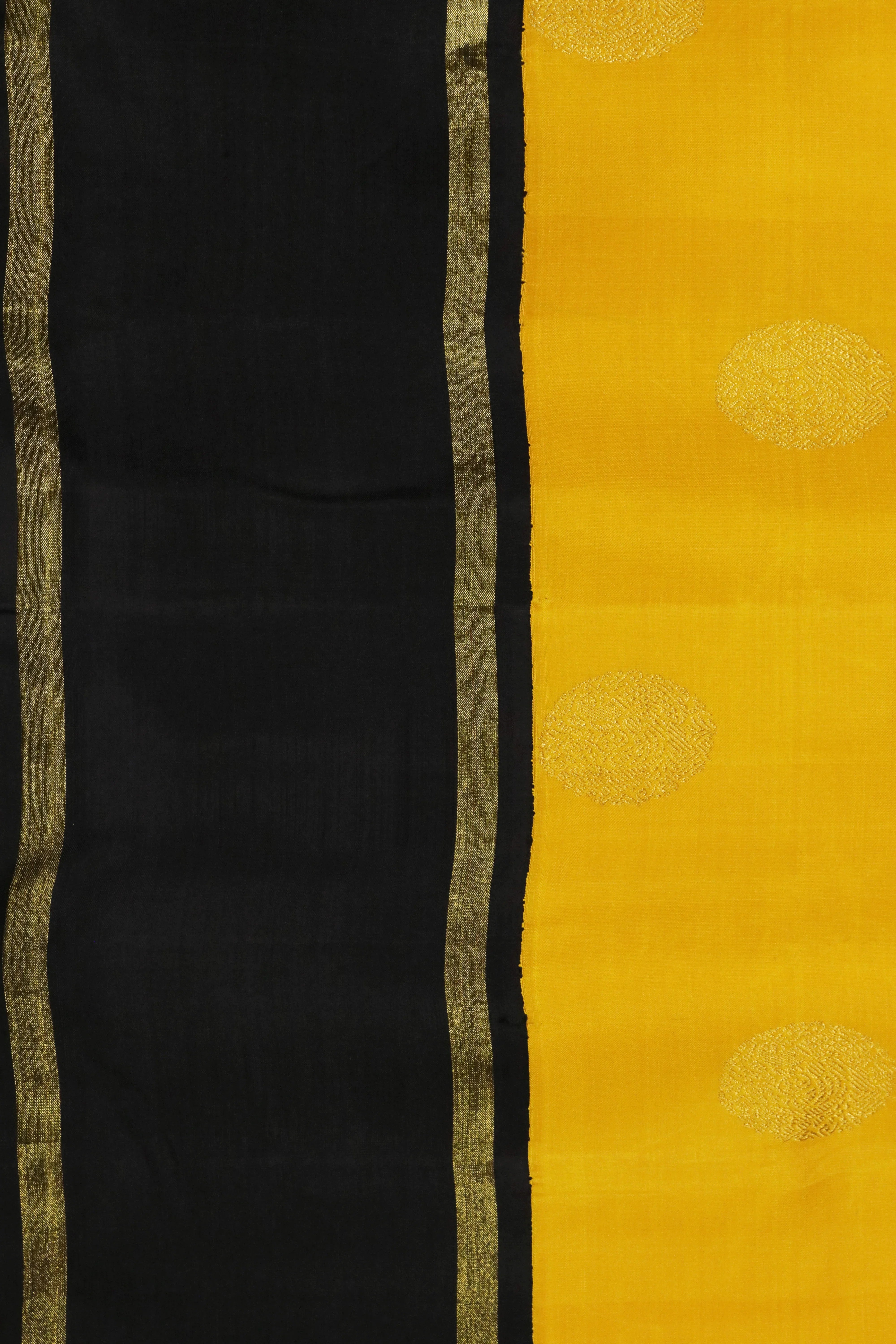 Mustard Kanchivaram Silk Saree - Mokshaa