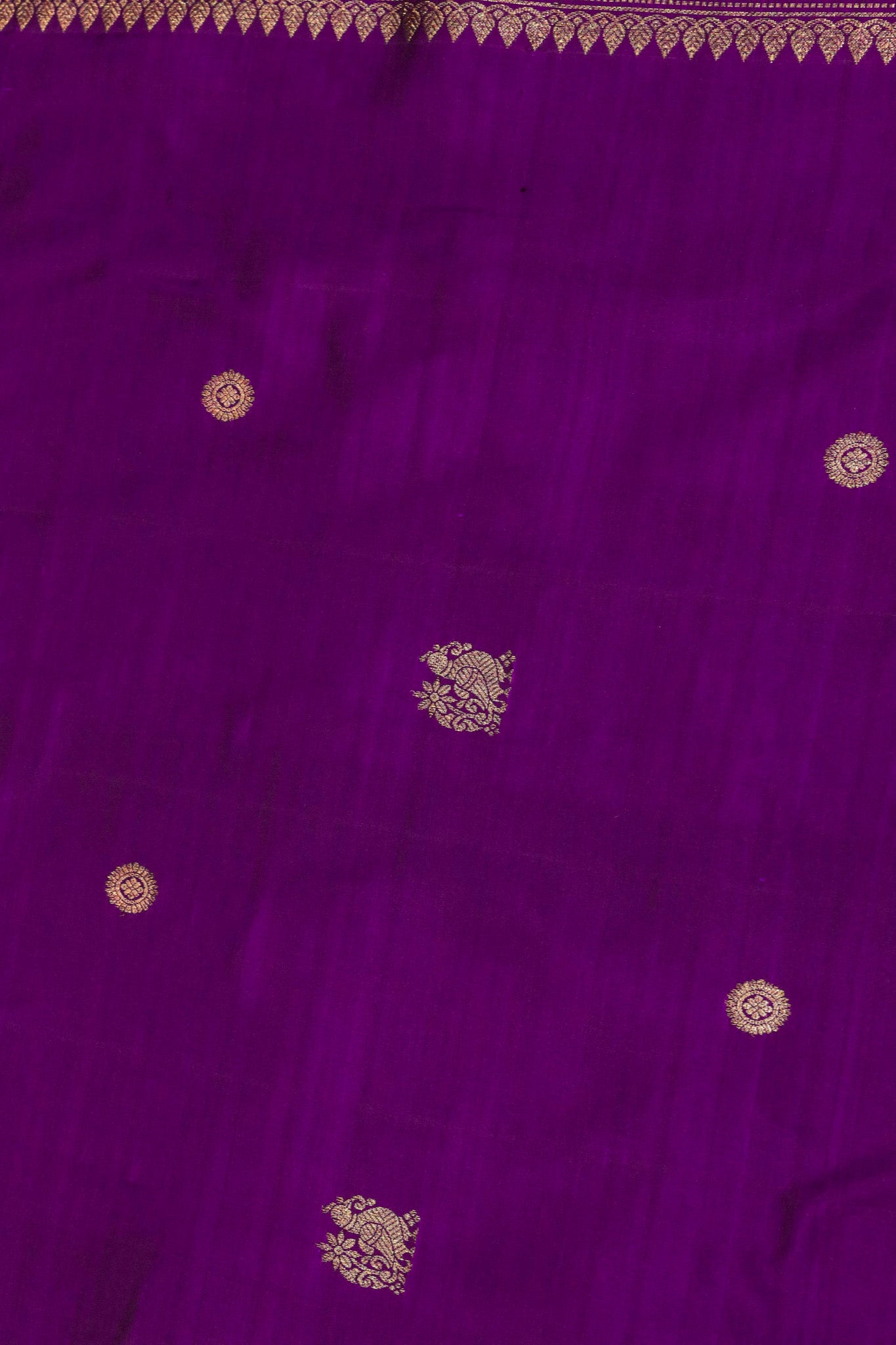 Purple Kanchivaram Silk Saree with Zari Butti