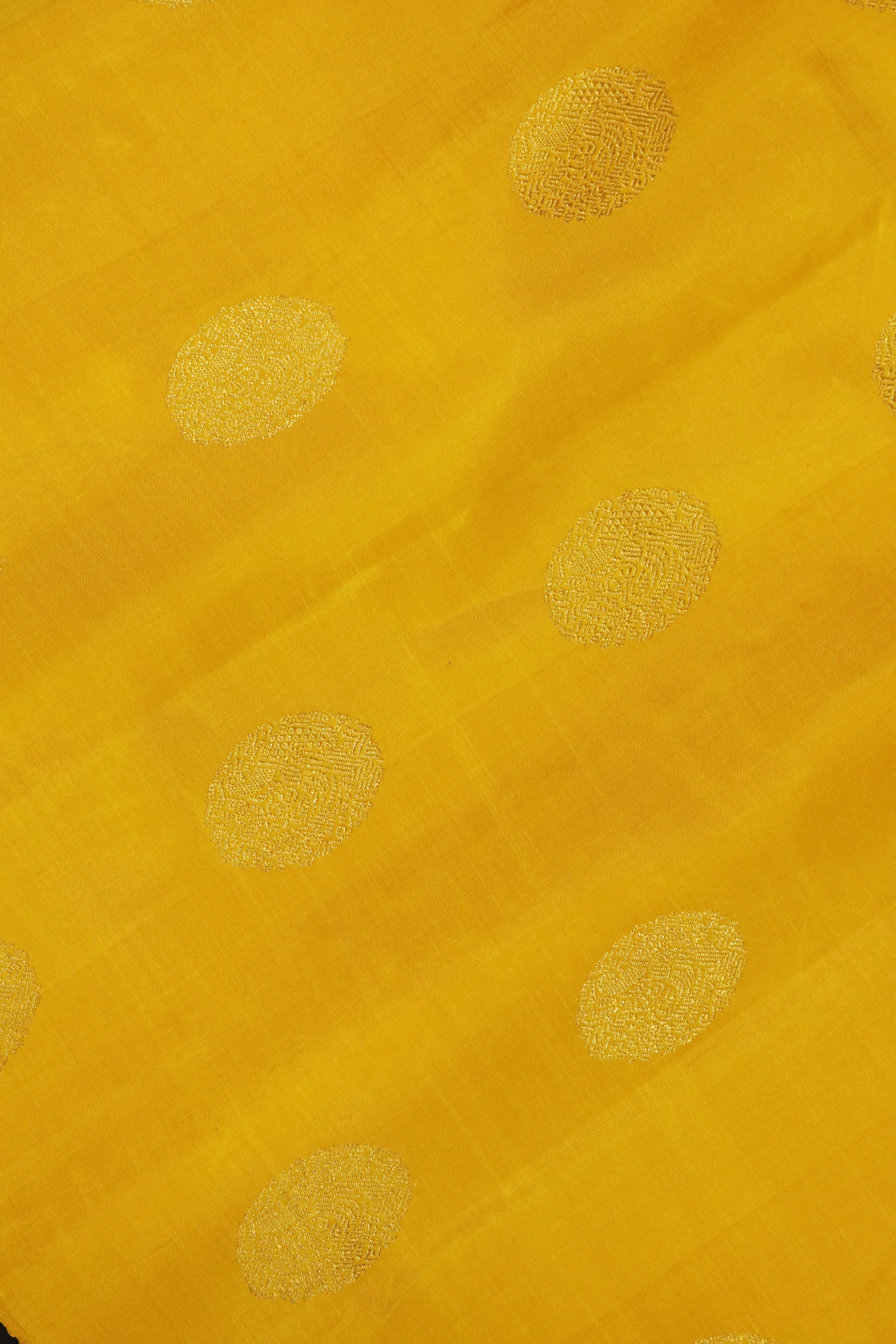 Mustard Kanchivaram Silk Saree - Mokshaa
