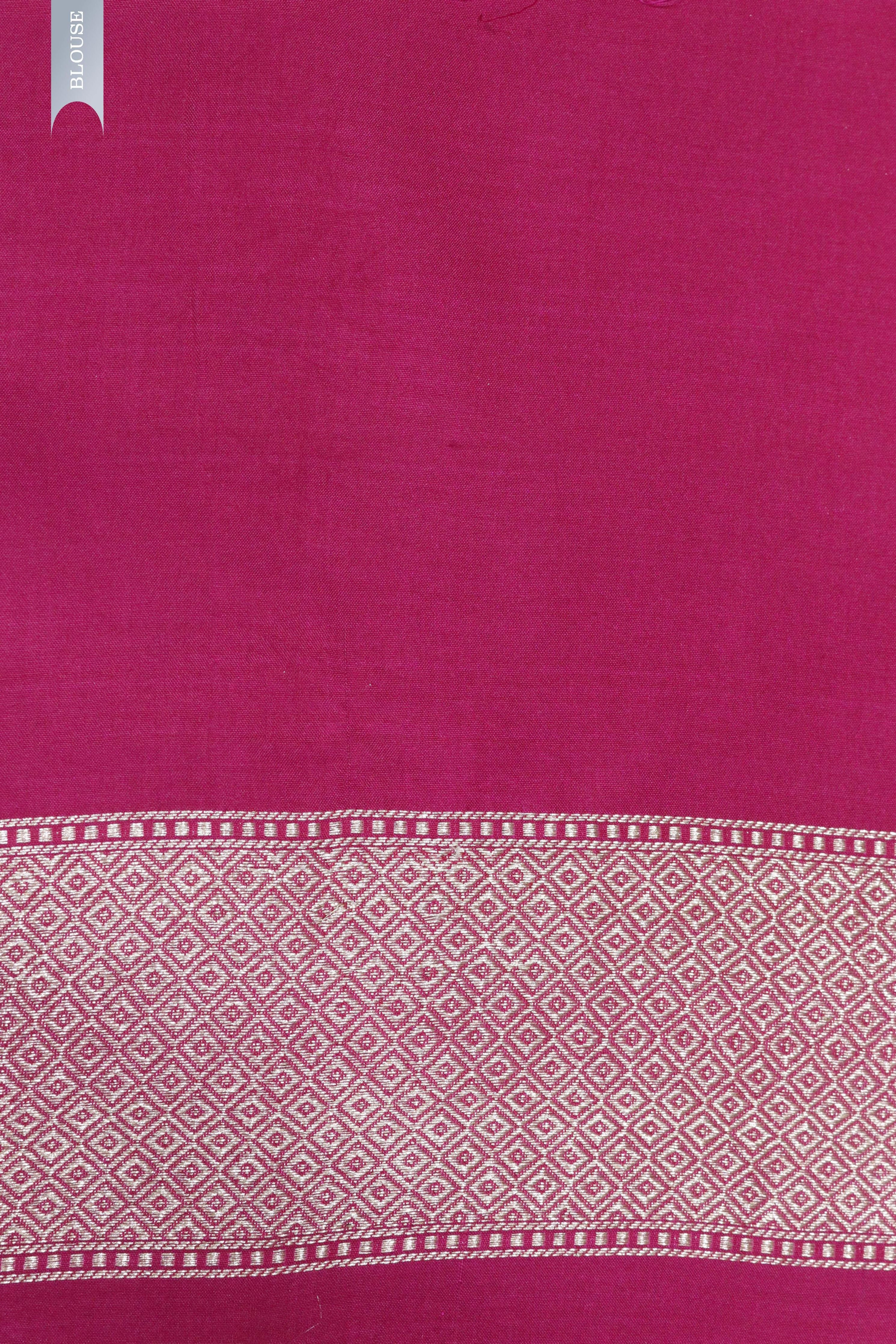 Magenta Pink Banarasi Silk Saree - Mokshaa