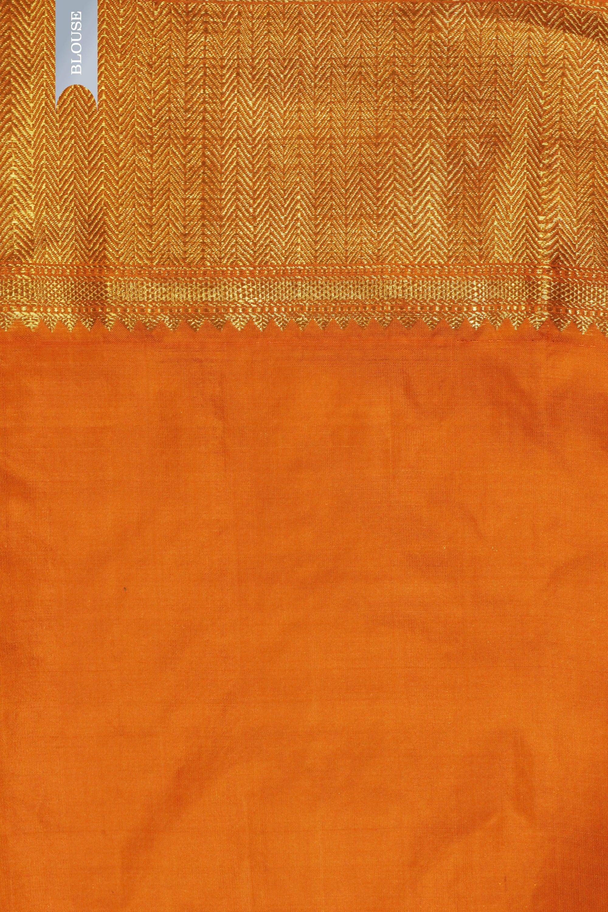 Koral Orange Kanchivaram Silk Saree with Zari & Meena Animal Motifs - Mokshaa