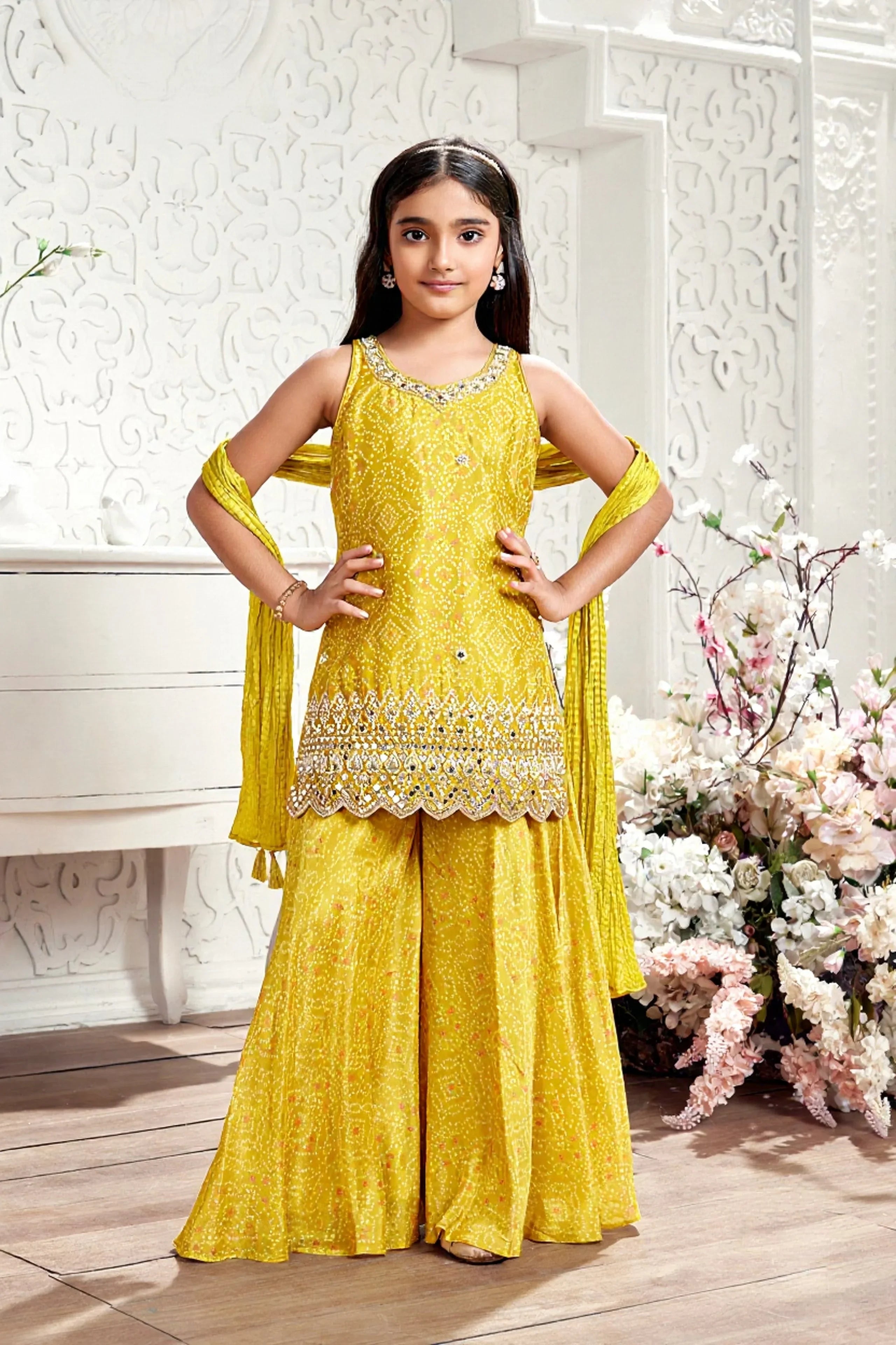 Sunshine Yellow Palazzo Set - Mokshaa