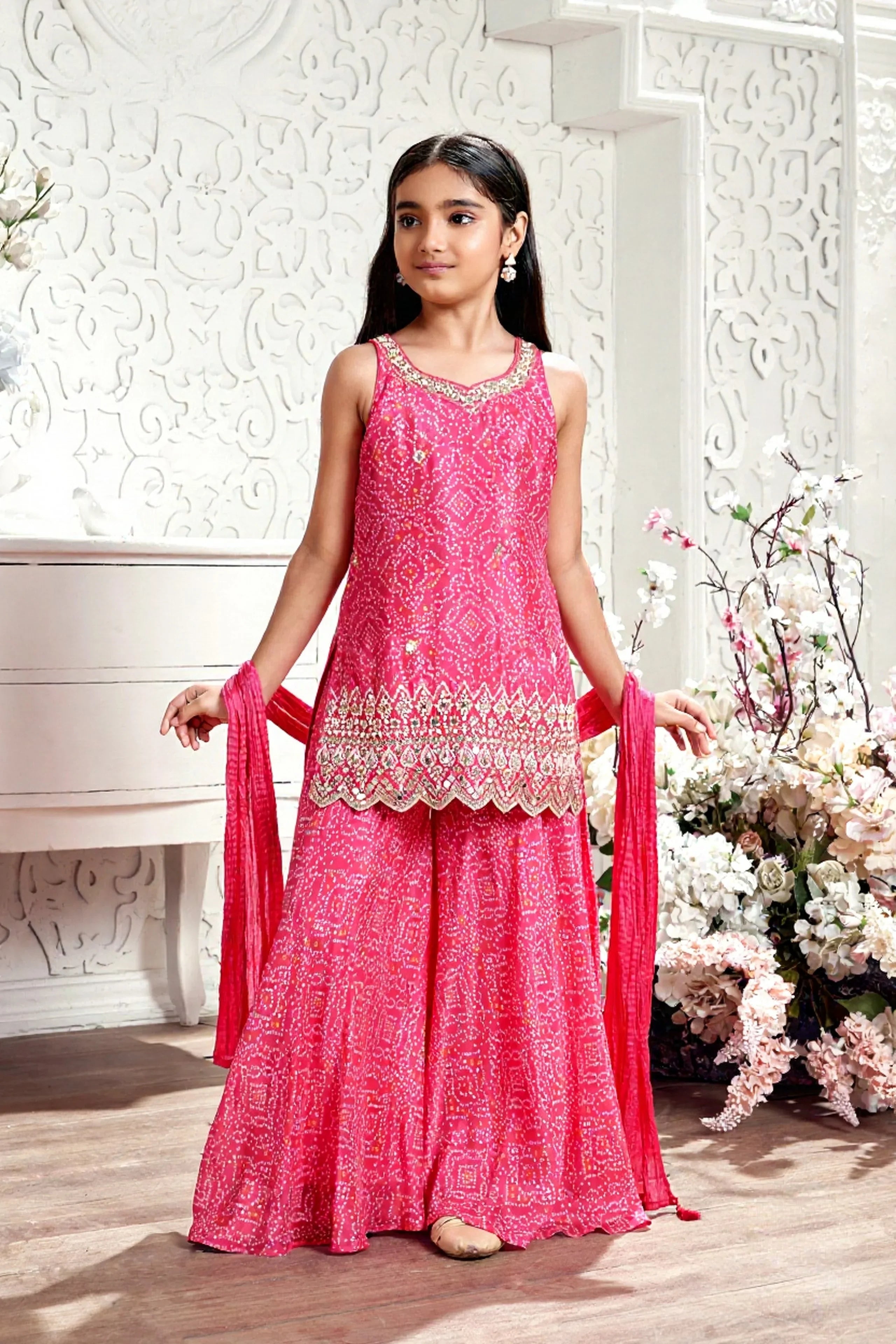 Rani Pink Palazzo Set - Mokshaa