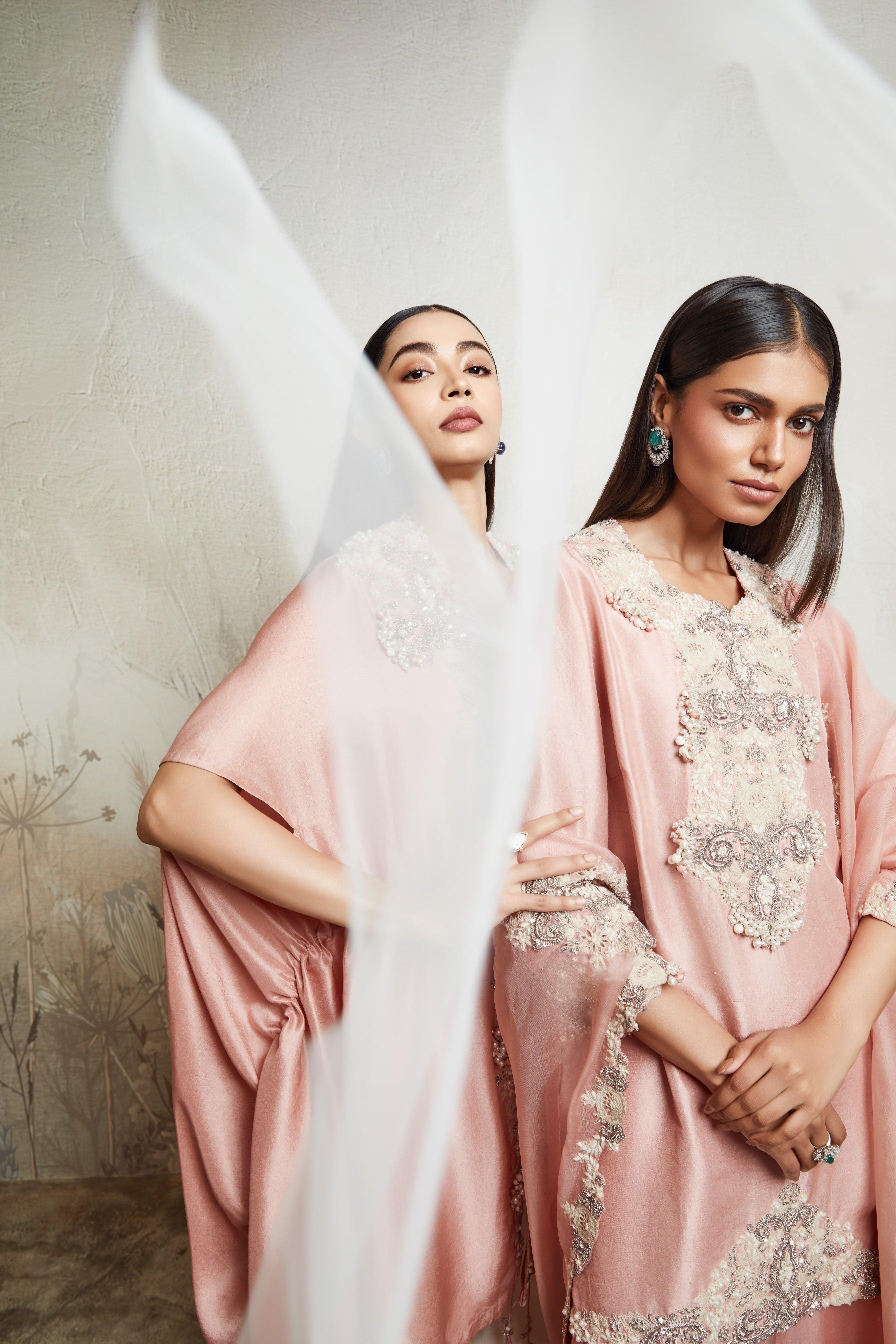 Dark Flamingo Kurta with Sharara and Dupatta - Mokshaa