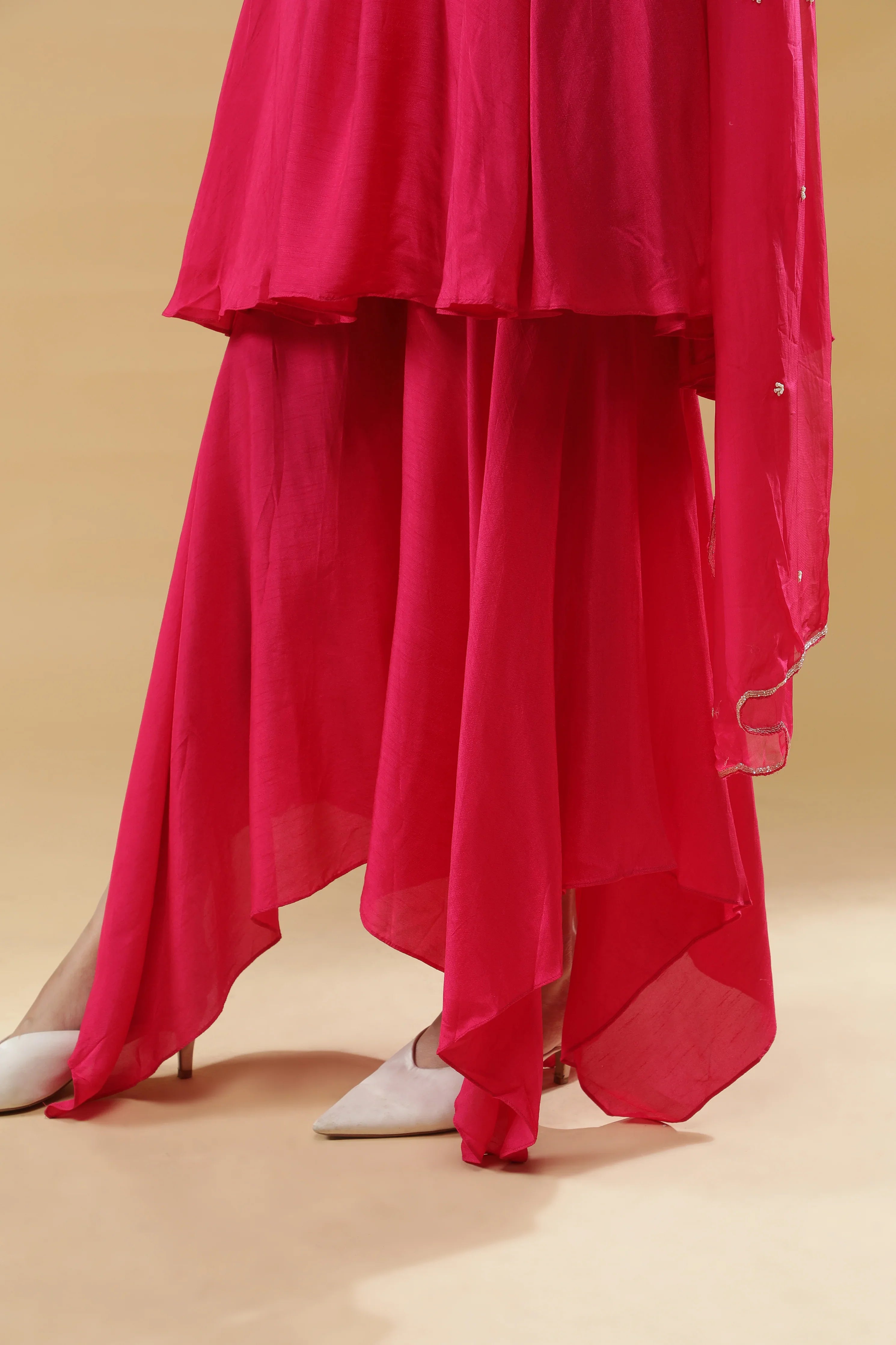 Pink Embroidered Kurta Set - Mokshaa